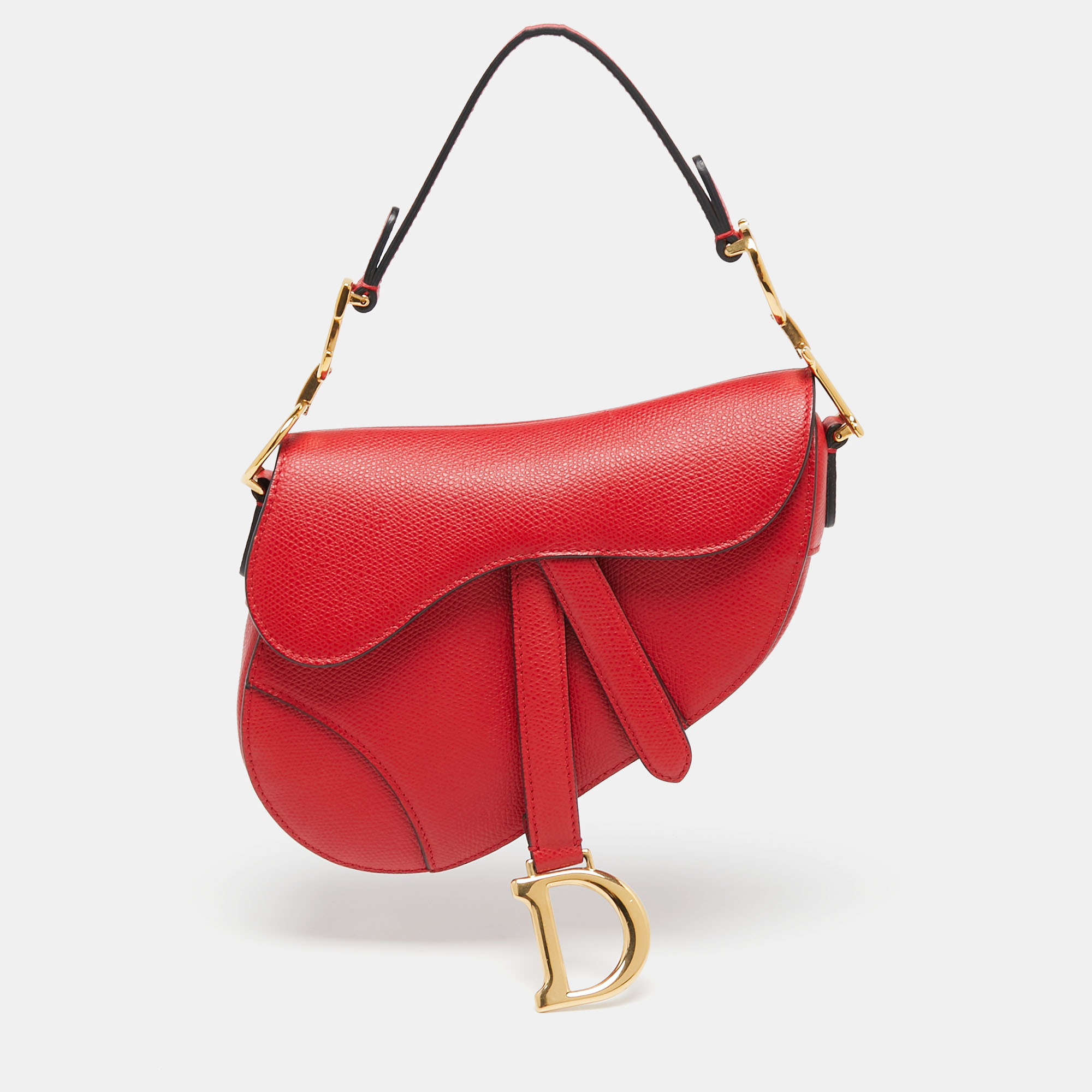 Sold Dior Saddle bag red grain leather mini size with strap – Luxbags