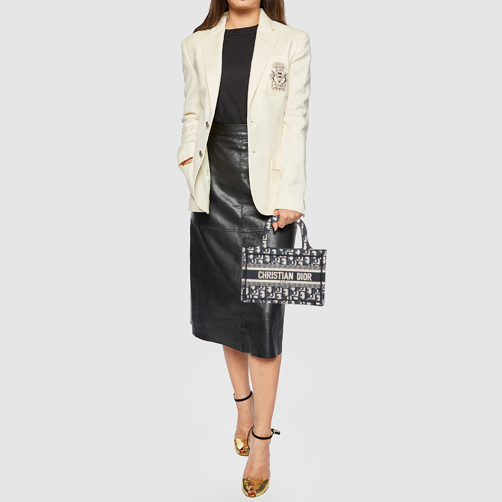 

Dior Navy Blue Oblique Canvas Mini Book Tote