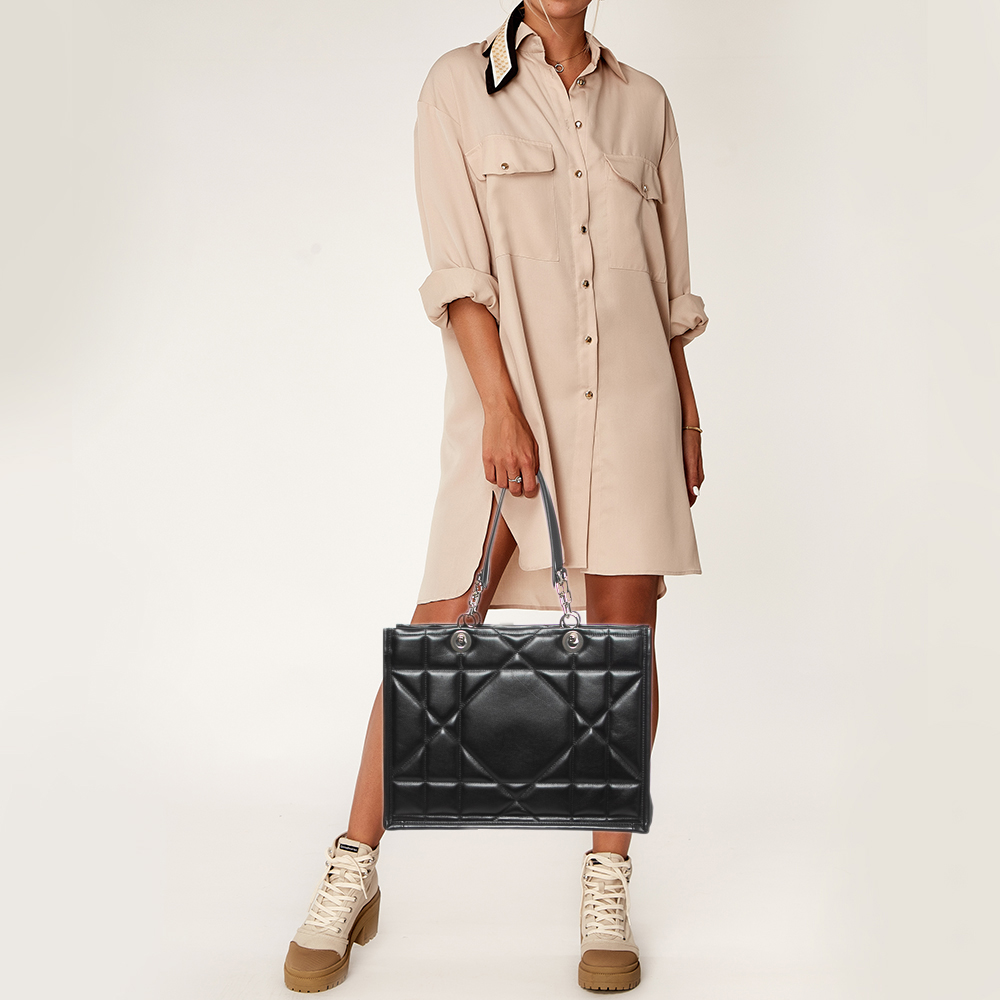 

Dior Black Archicannage Leather Medium Essential Tote