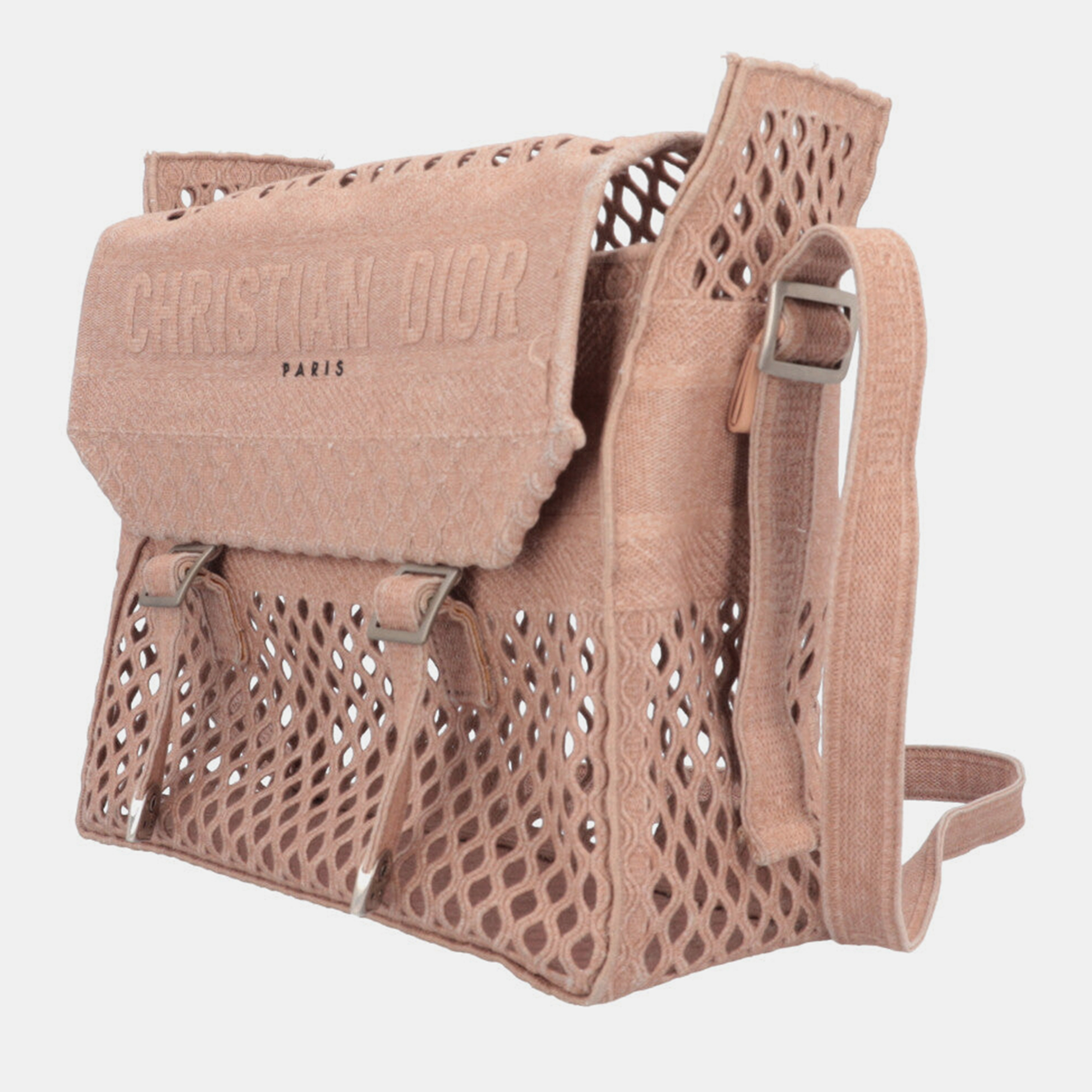 

Dior Pink Fishnet Embroidery DIORCAMP Bag, Beige