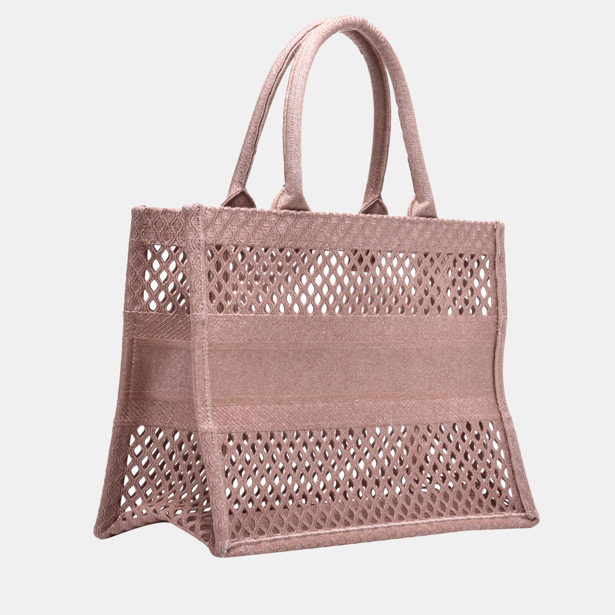 

DIOR Clay-Colored Mesh Embroidery BOOK TOTE M1286ZWRA912U, Beige