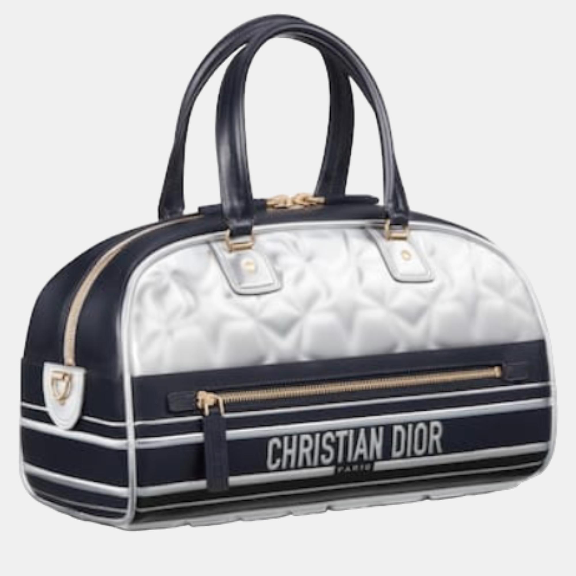 

MEDIUM DIOR Black and Silver Padded Dior toile Calfskin VIBE ZIP BOWLING BAG M6202OOLA00EU