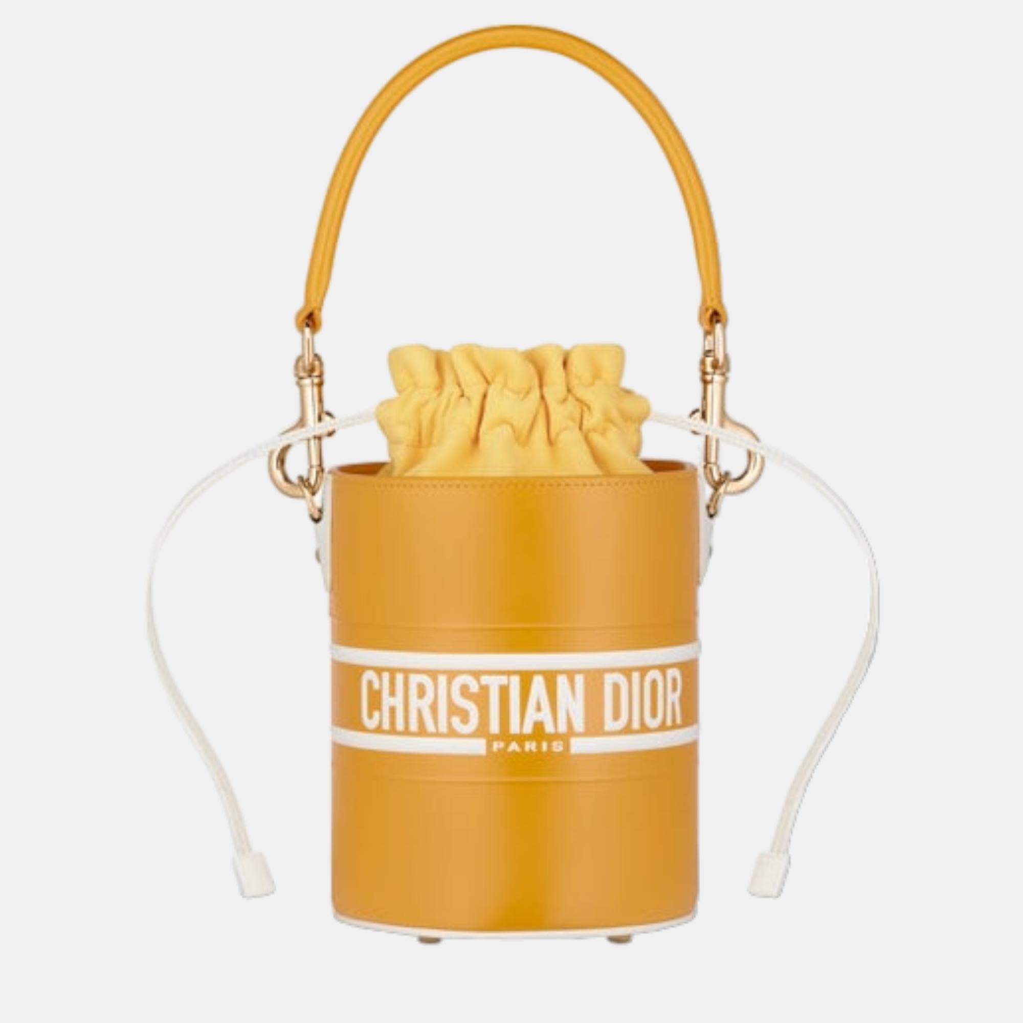 

SMALL DIOR Yellow Smooth Calfskin VIBE BUCKET BAG M8703OOBR930U