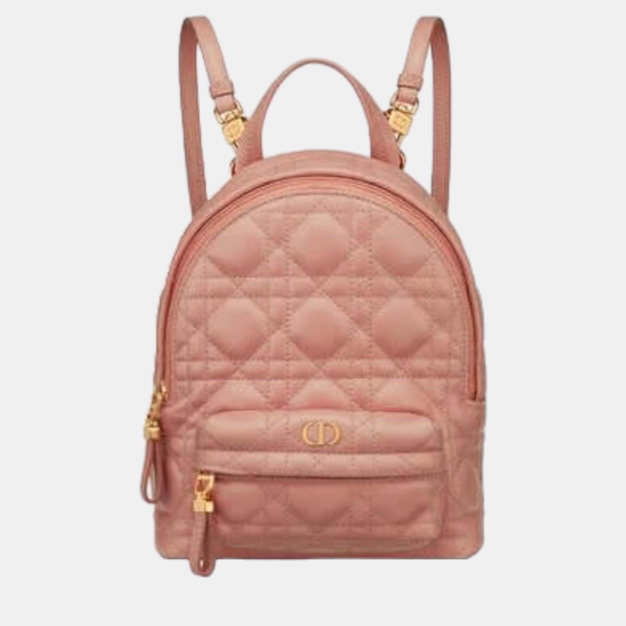 

MINI DIOR Peach Blossom Pink Cannage Lambskin BACKPACK M9222UNGF69PU