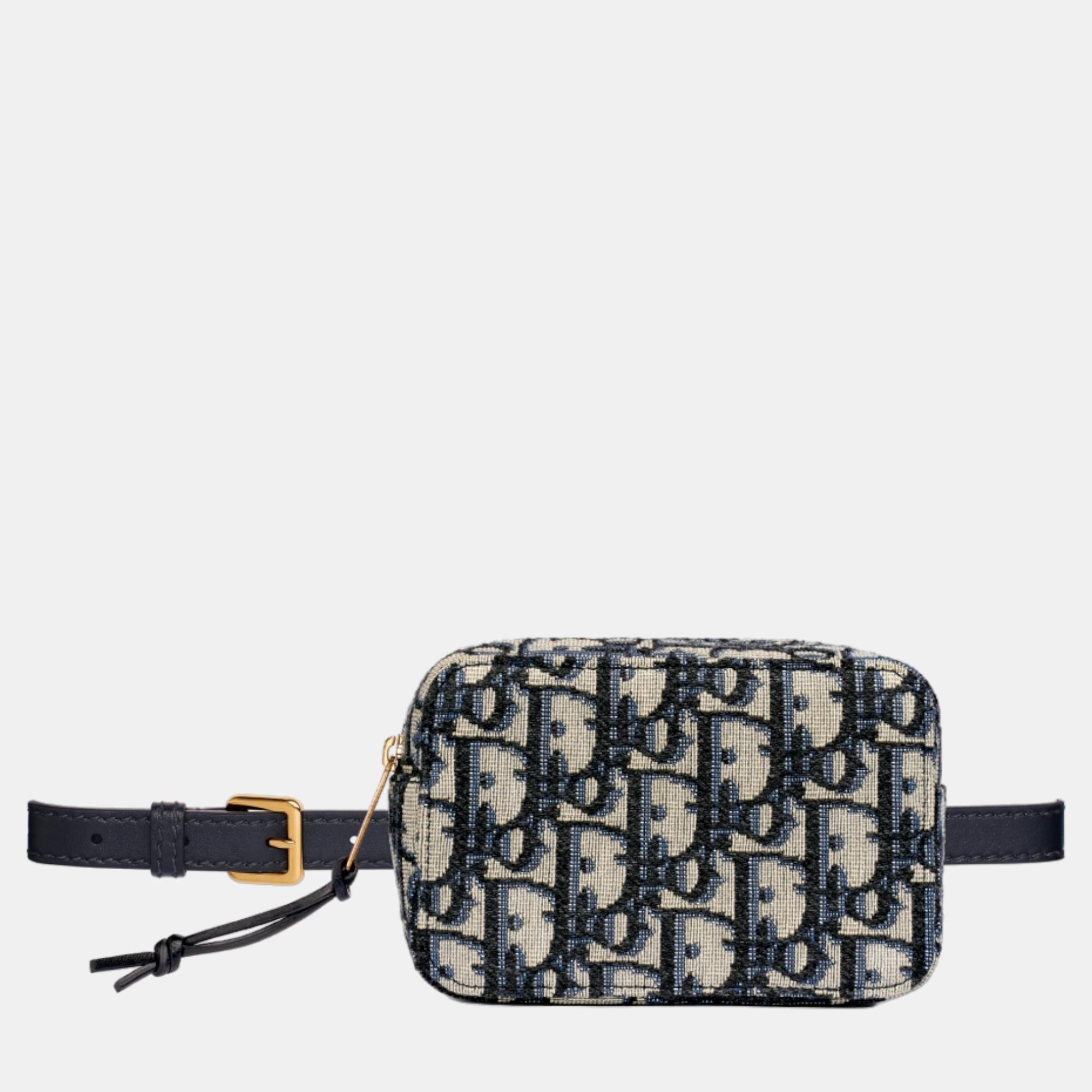 DIOR Blue Dior Oblique Jacquard OBLIQUE BELT POUCH S5484CTZQ928U