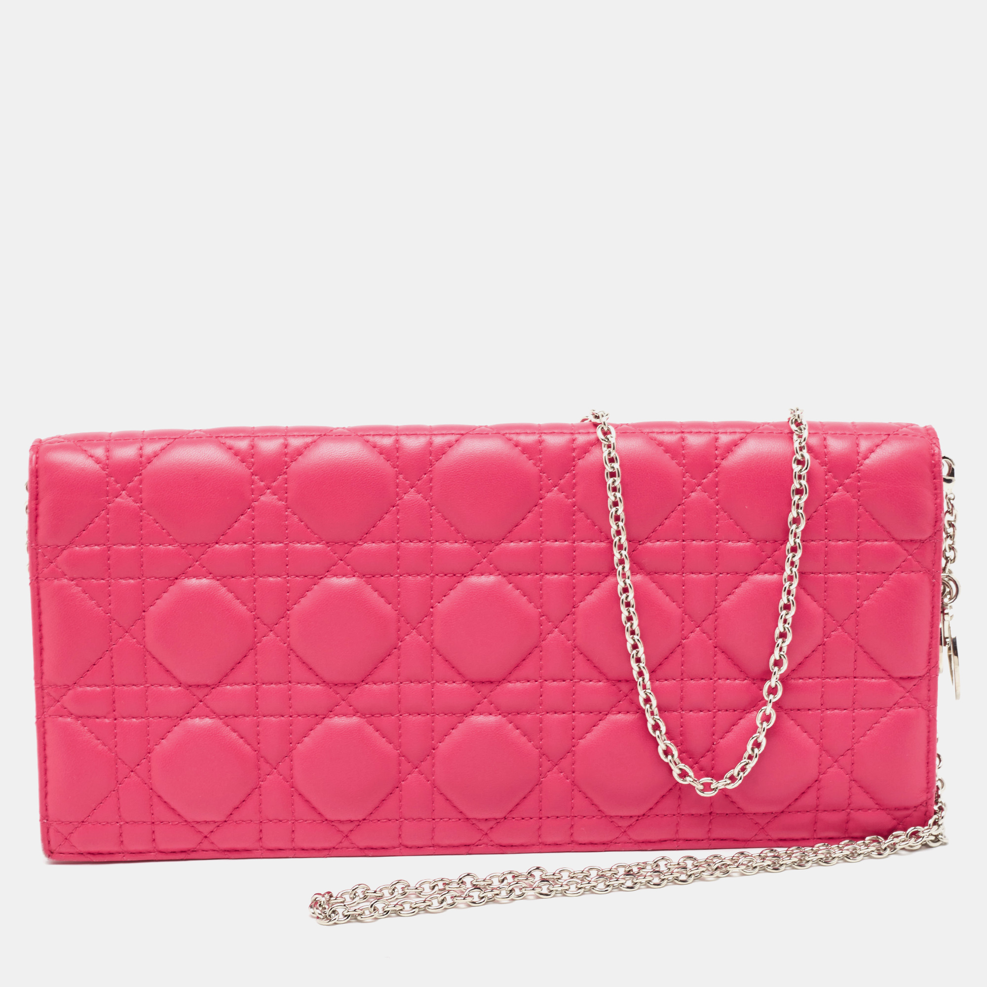 Pre-owned Dior Chain Pouch In Pink