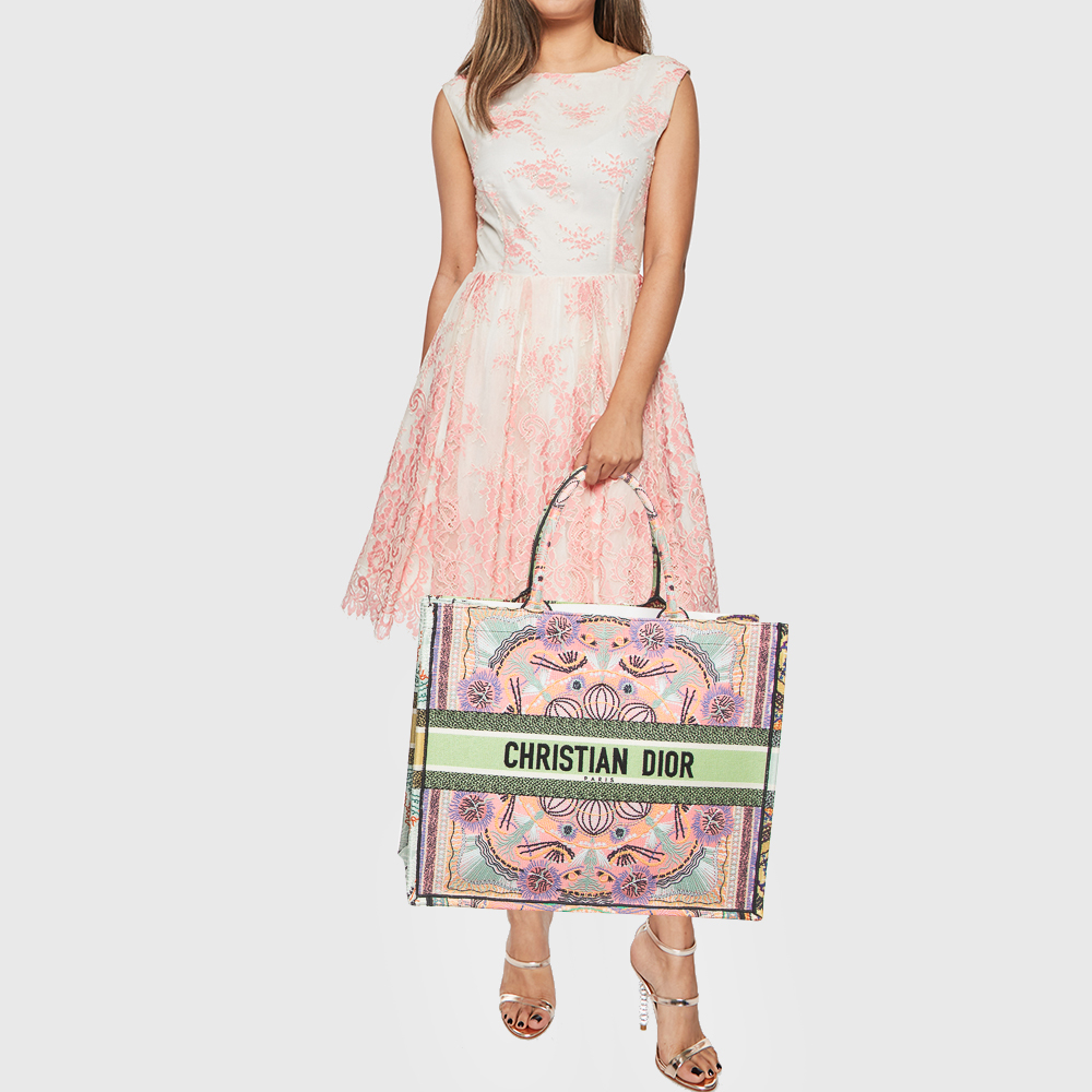 

Dior Multicolor Embroidered Canvas  In Lights Book Tote