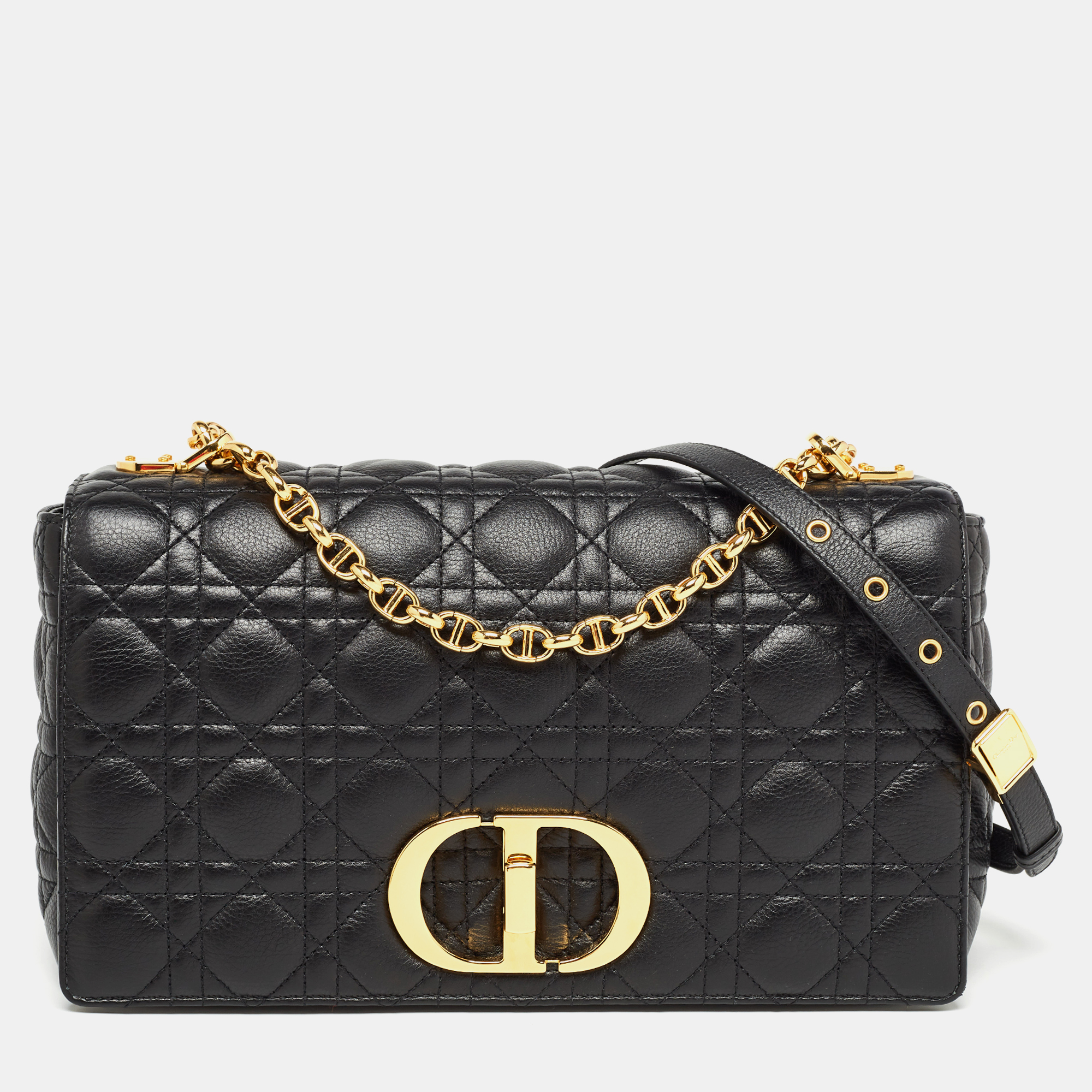 

Dior Black Cannage Leather  Caro Shoulder Bag