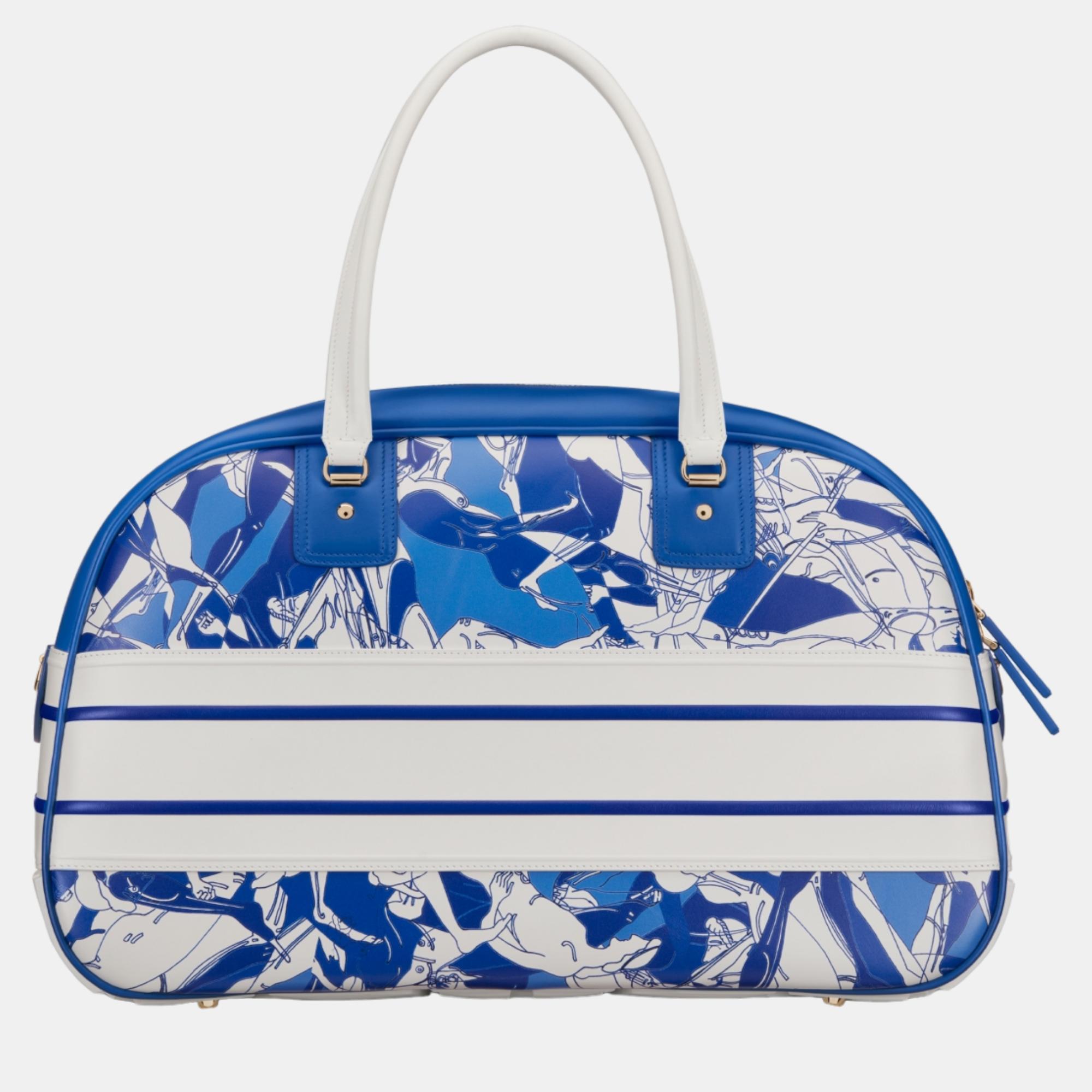 

Christian Dior Blue Calfskin Bowling bag