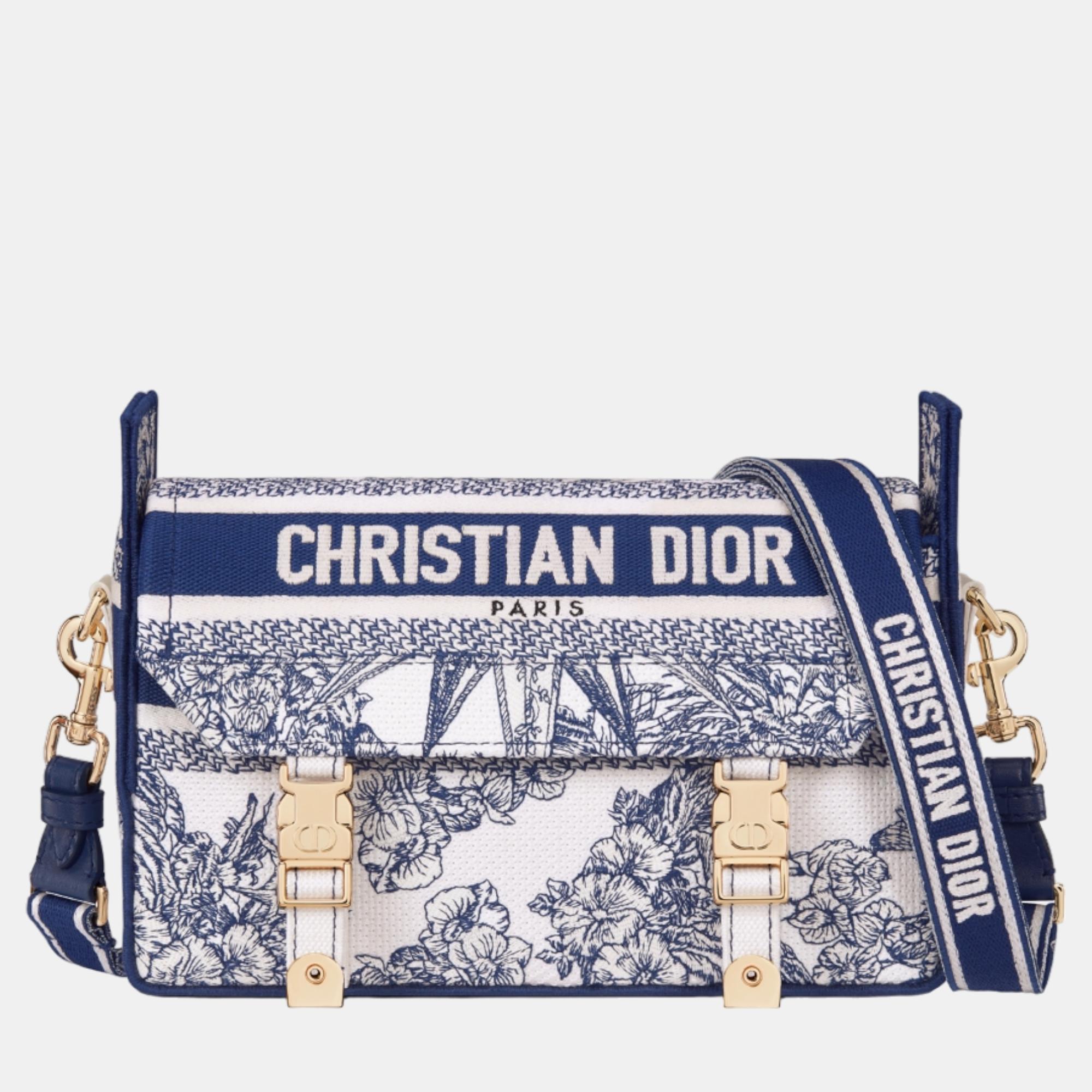 

Christian Dior Blue Oblique embroidery Small Diorcamp Bag