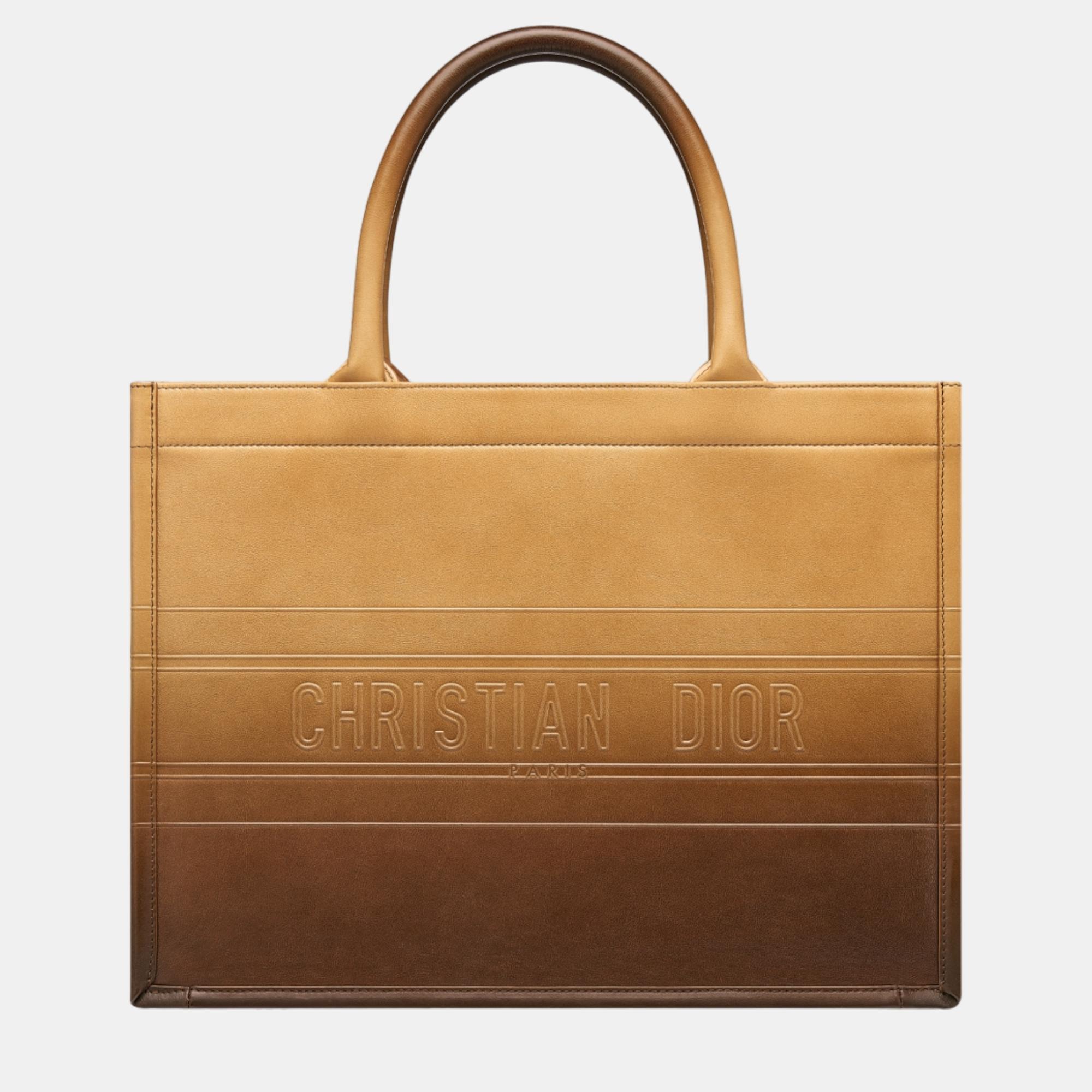 

Christian Dior Brown Calfskin Medium Dior Book Tote