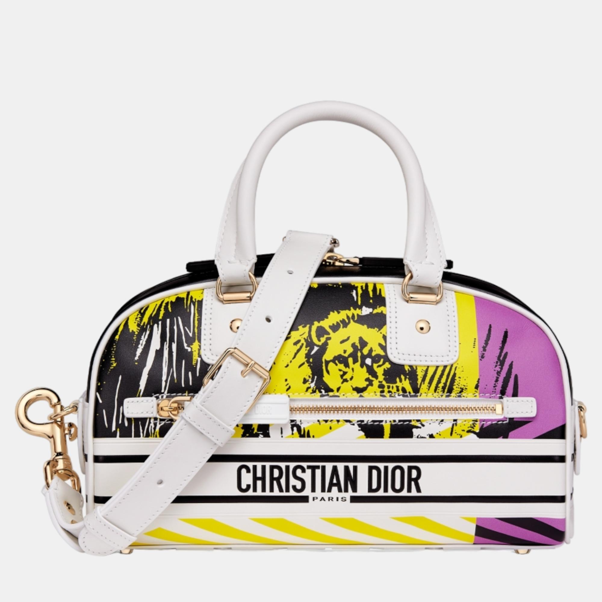 Pre-owned Dior Christian  Multi Calfskin Small  Vibe Bag In Multicolor