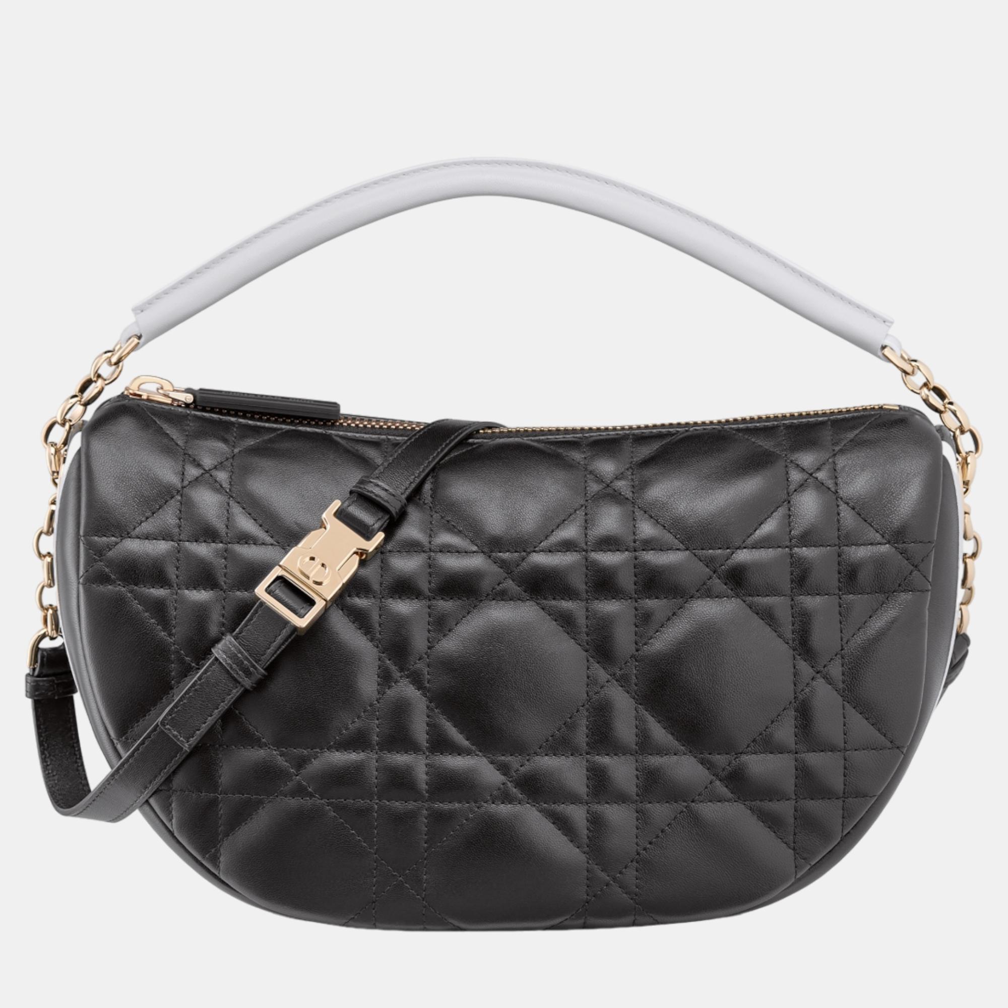 

Christian Dior Black Lambskin Medium Dior Vibe Hobo Bag