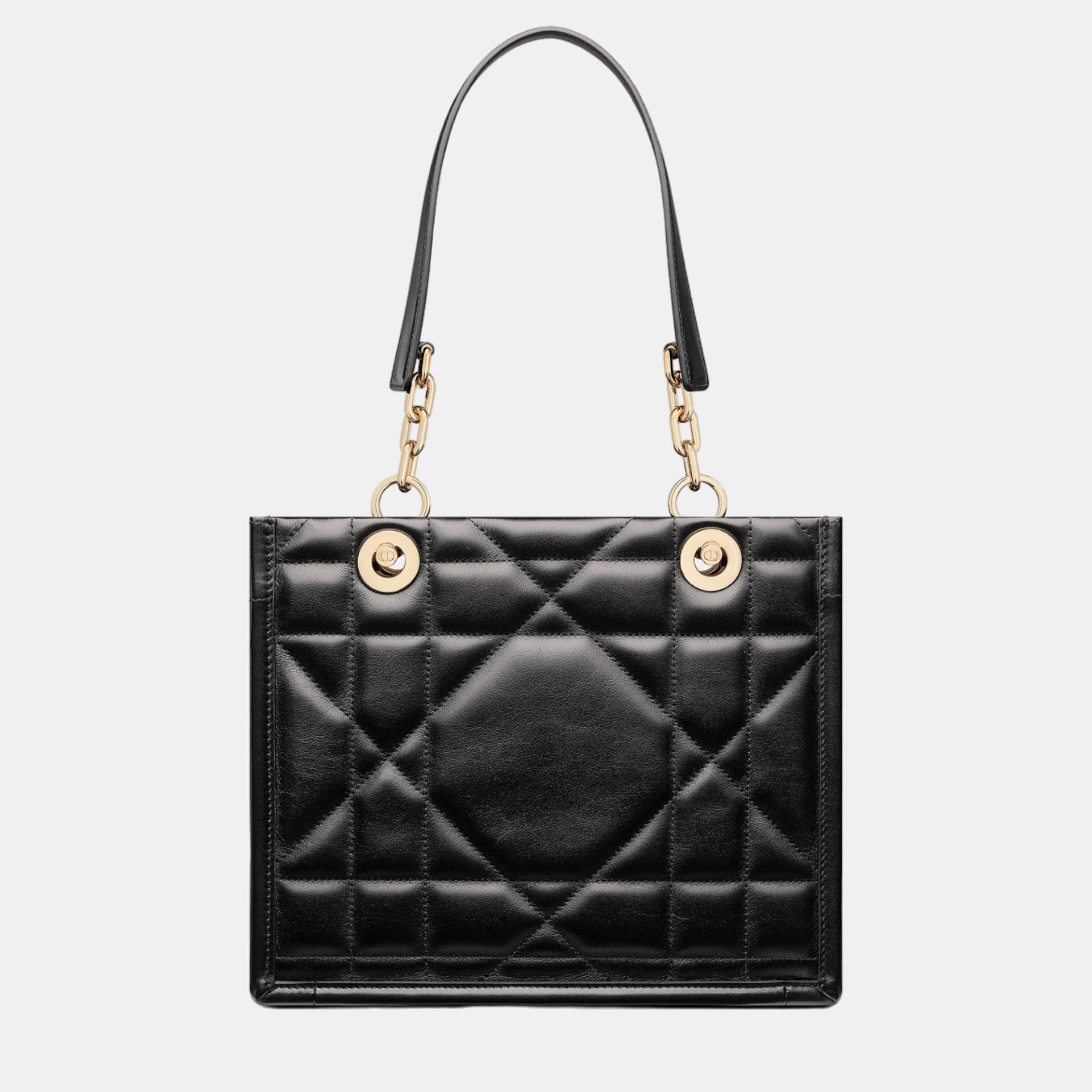 

Christian Dior Black calfskin Small Dior Essential Tote Bag