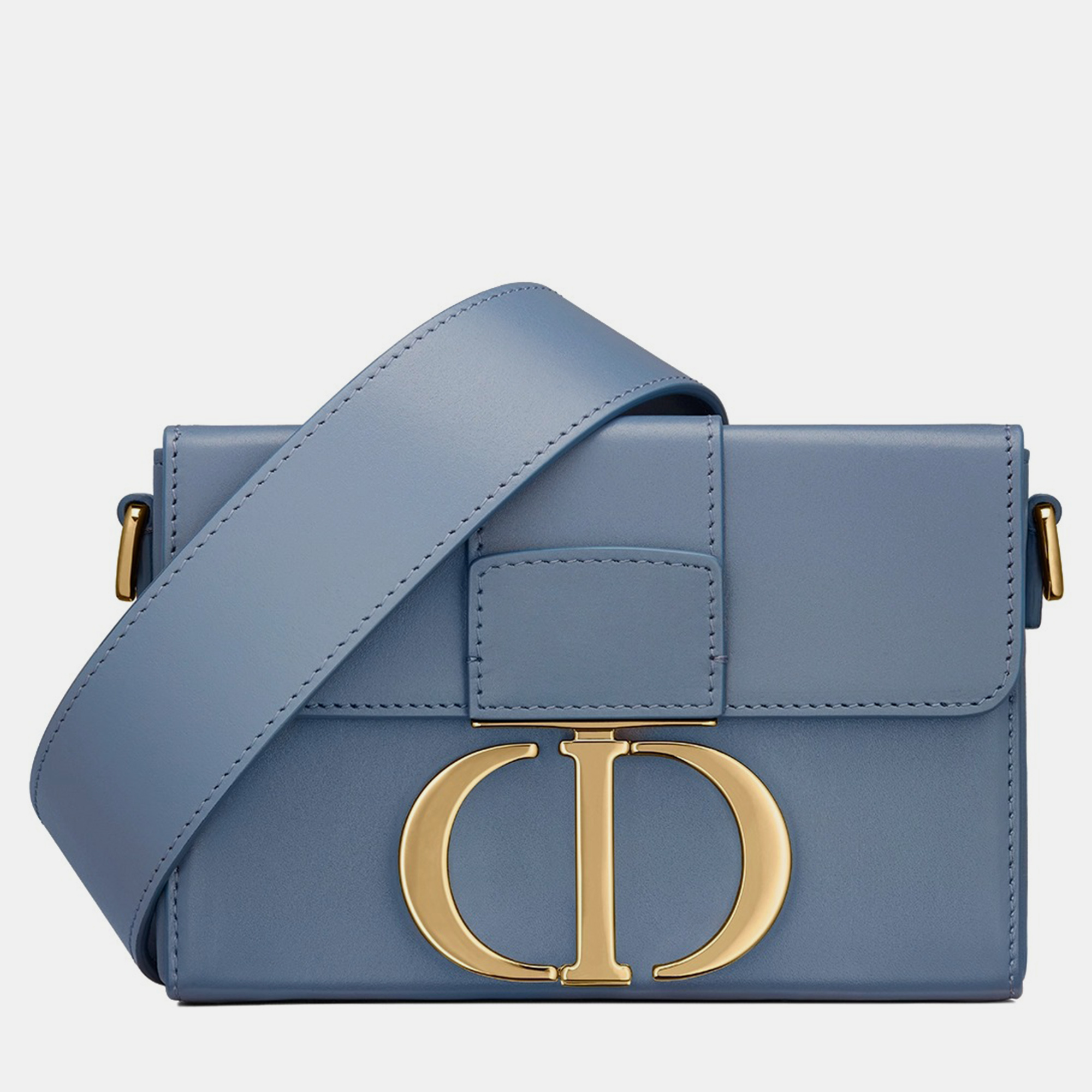 Pre-owned Dior Christian  Denim Blue Calfskin 30 Montaigne Box Bag
