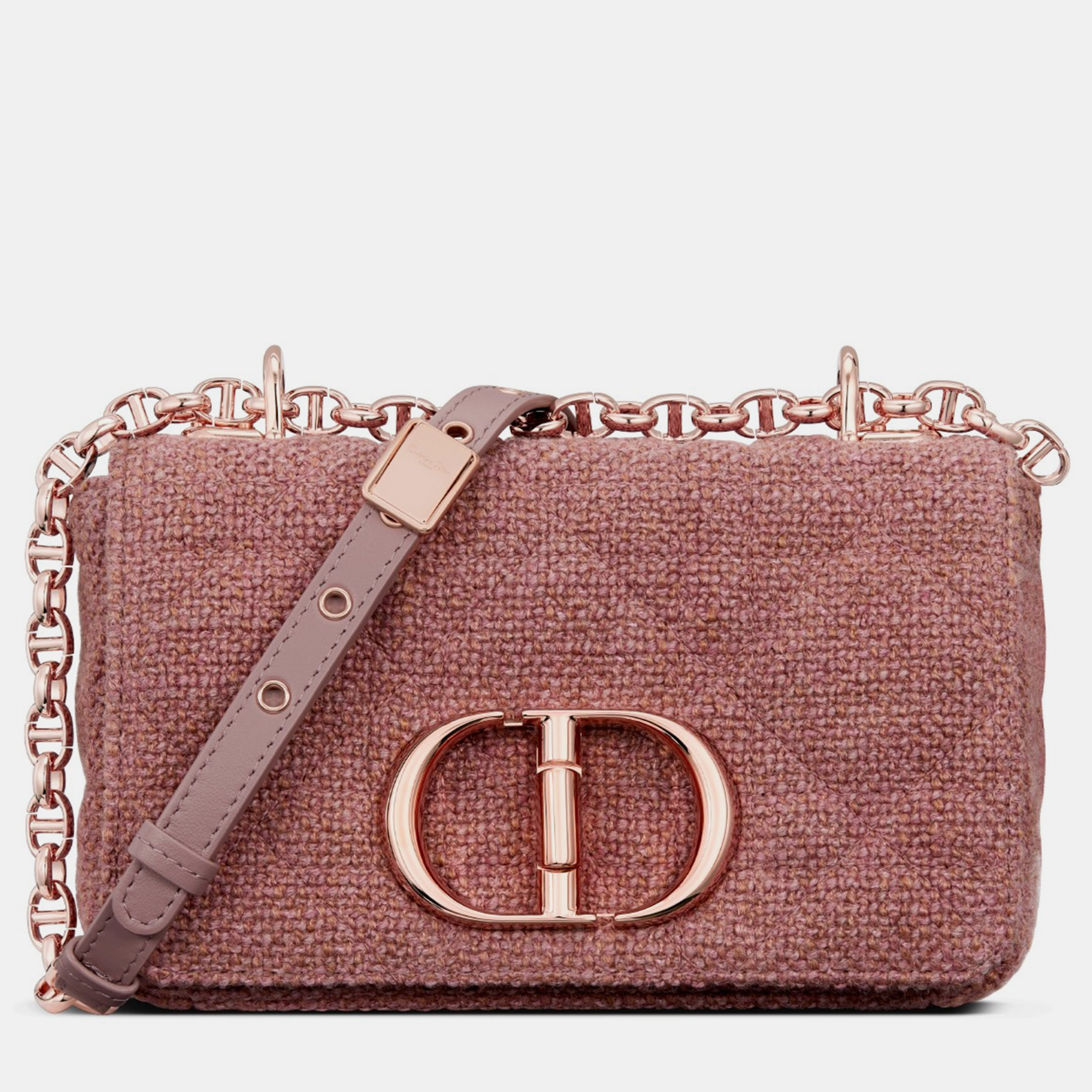Pre-owned Dior Christian  Purple Linen Small  Caro Bag
