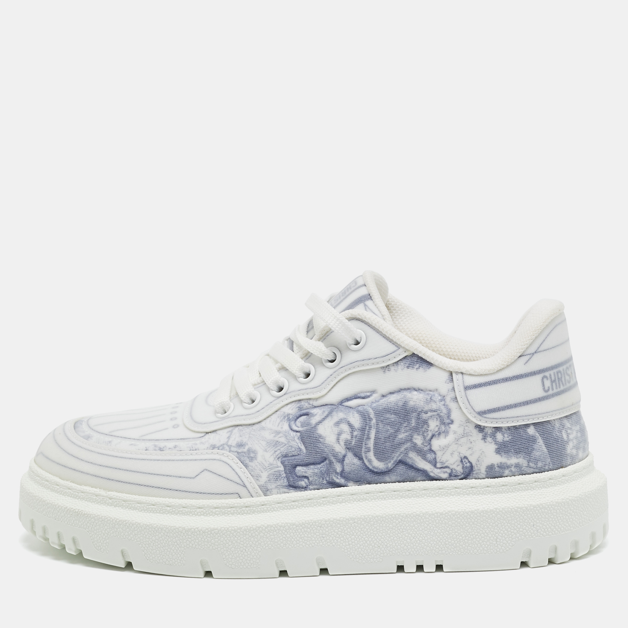 

Dior Blue/White Canvas and Mesh Dior Addict Sneakers Size