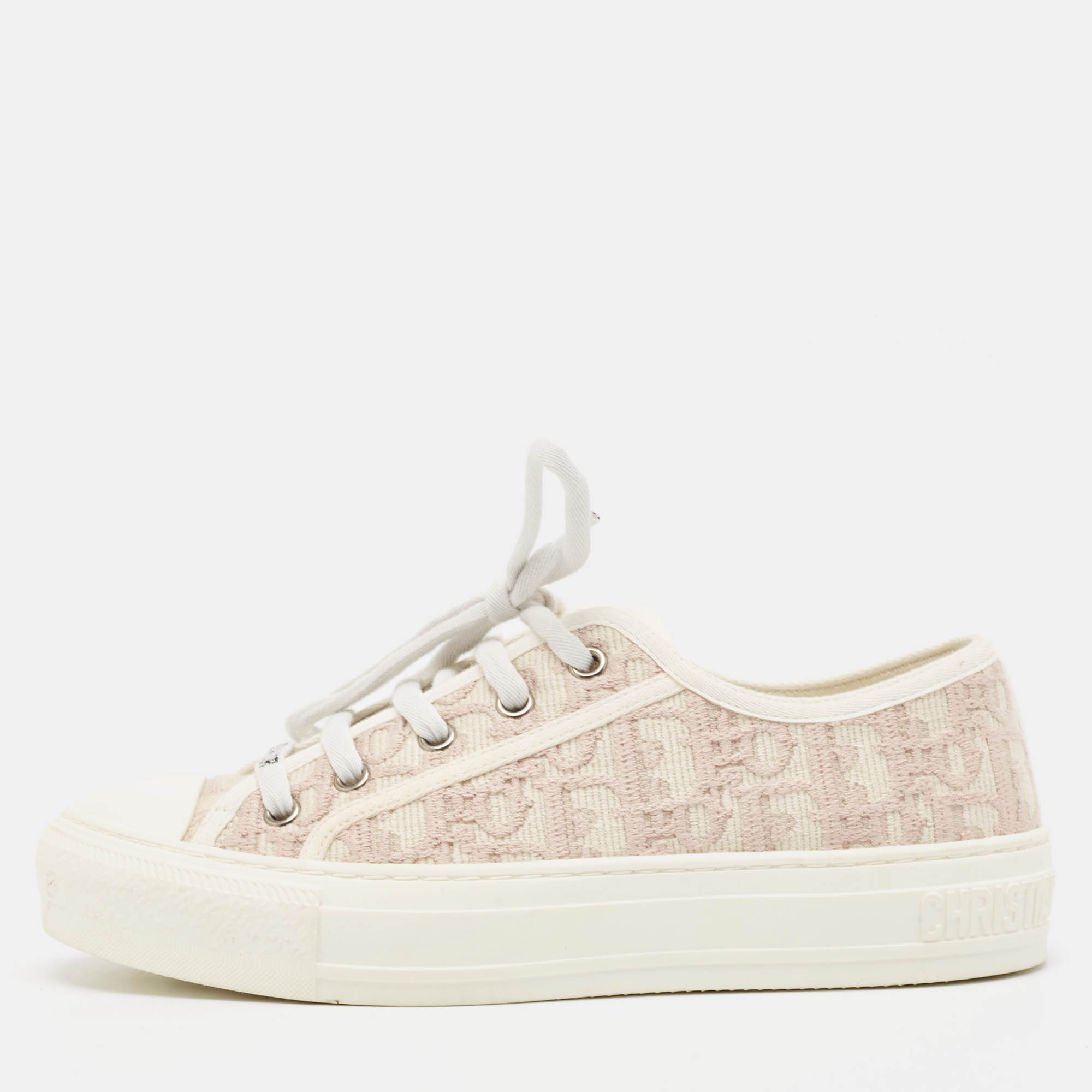 

Dior Pink/White Oblique Canvas Walk'n'Dior Sneakers Size