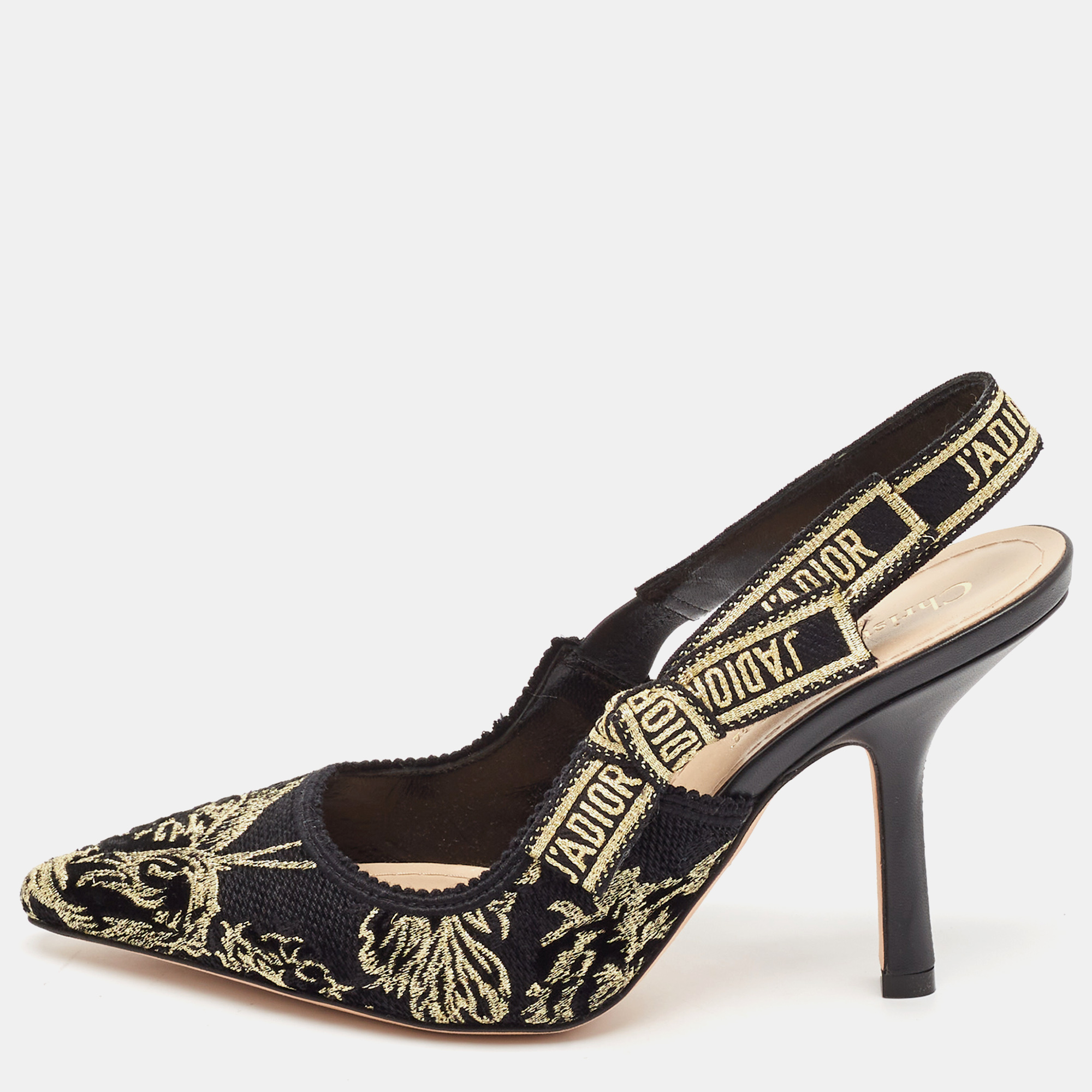 

Dior Black/Gold Fabric and Lurex Fabric J'Adior Pumps Size