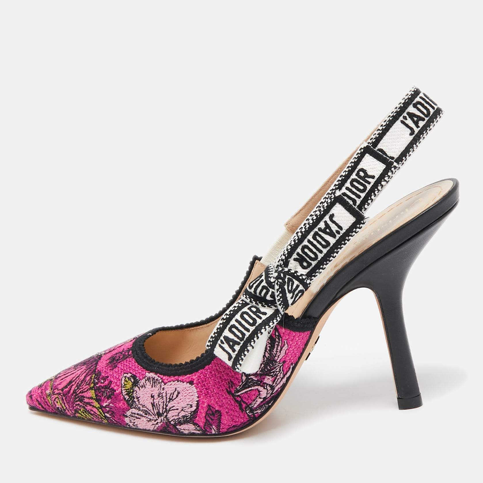 

Dior Multicolor Embroidered Canvas J'Adior Slingback Pumps Size