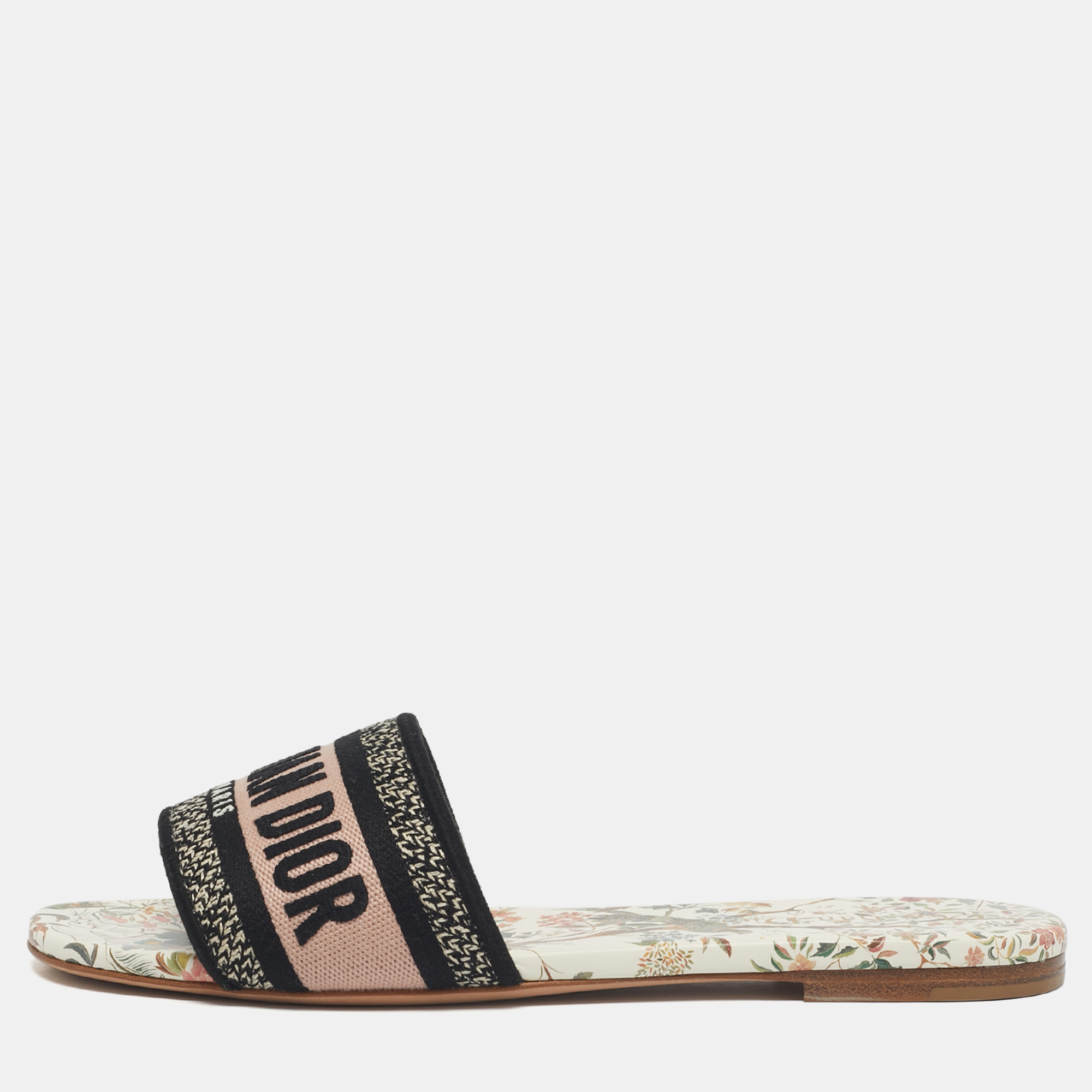 

Dior Multicolor Embroidered Canvas Floral Dway Flat Slides Size
