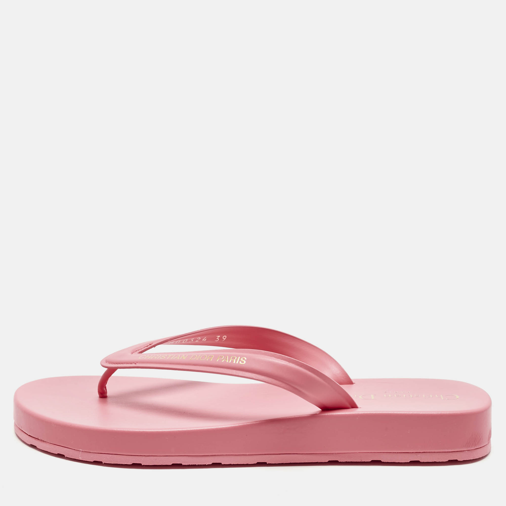

Dior Pink Rubber Diorsea Thong Flat Slide Size