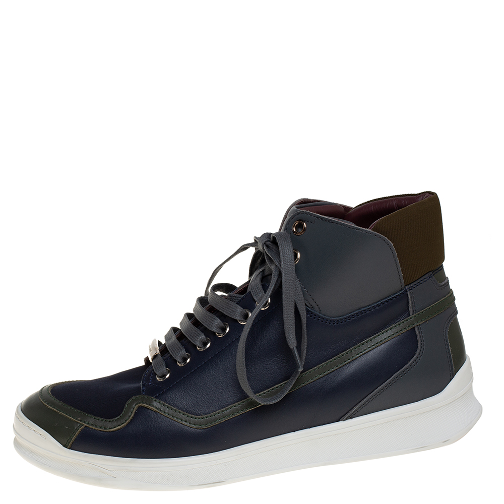 

Dior Tricolor Leather High Top Sneakers Size, Grey