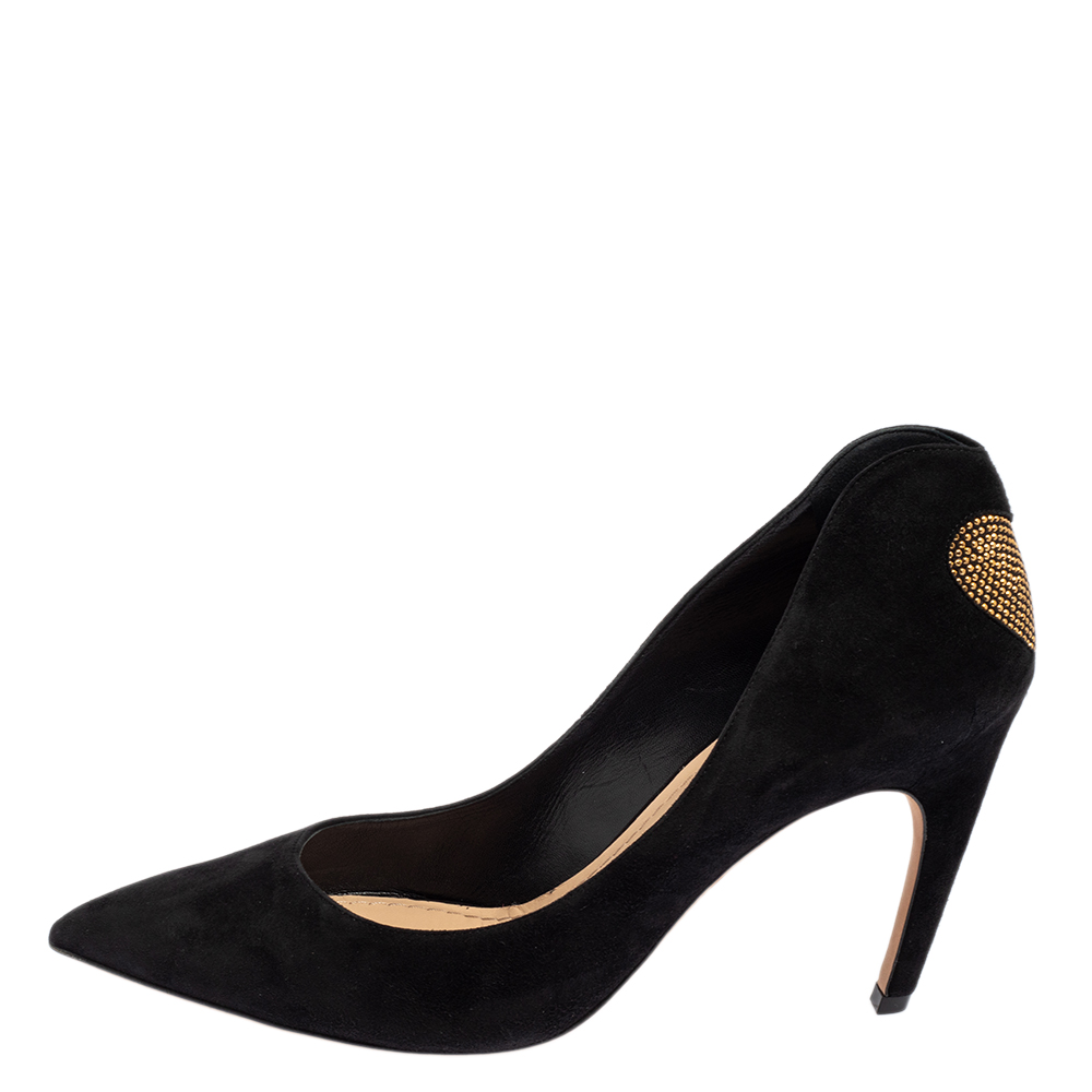 

Dior Black Suede Dioramour Embellished Pointed Toe Pumps Size