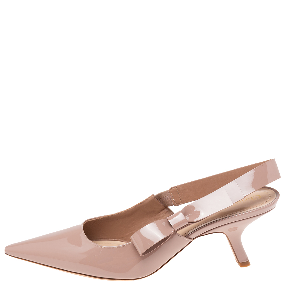 

Dior Dusty Pink Patent Leather Sweet-D Slingback Pumps Size