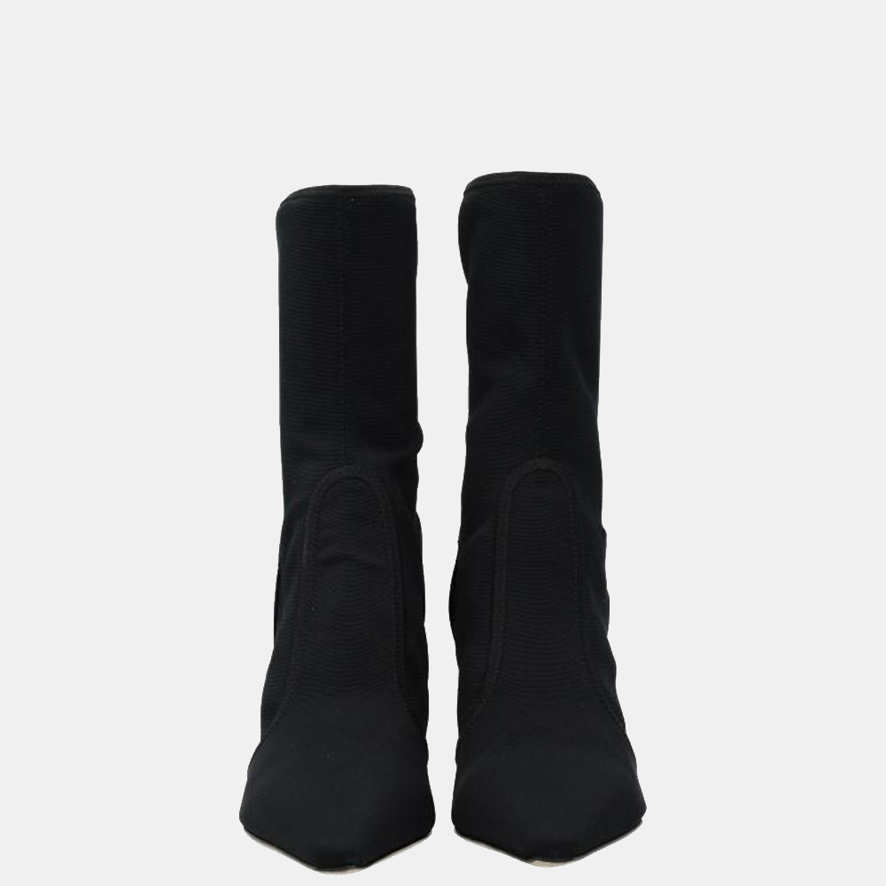 

Christian Dior Black Fabric Ankle Boots Size US 9