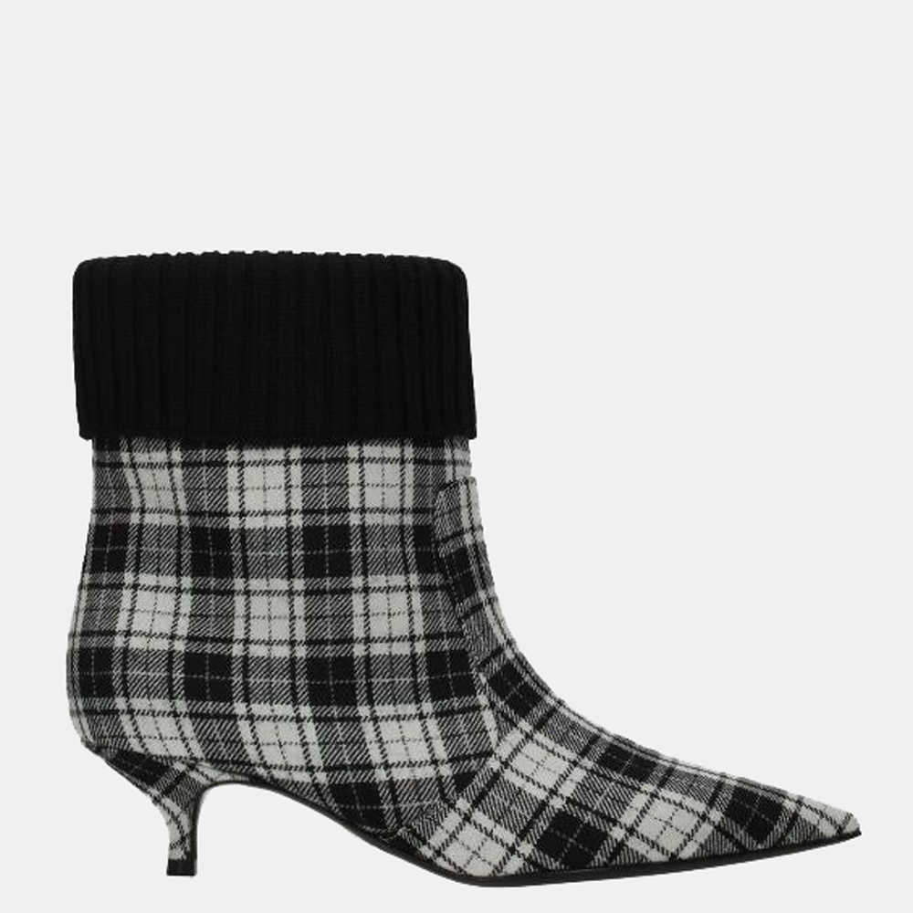 

Dior Black/White Fabric Ankle Boots Size US 10/EU, Multicolor