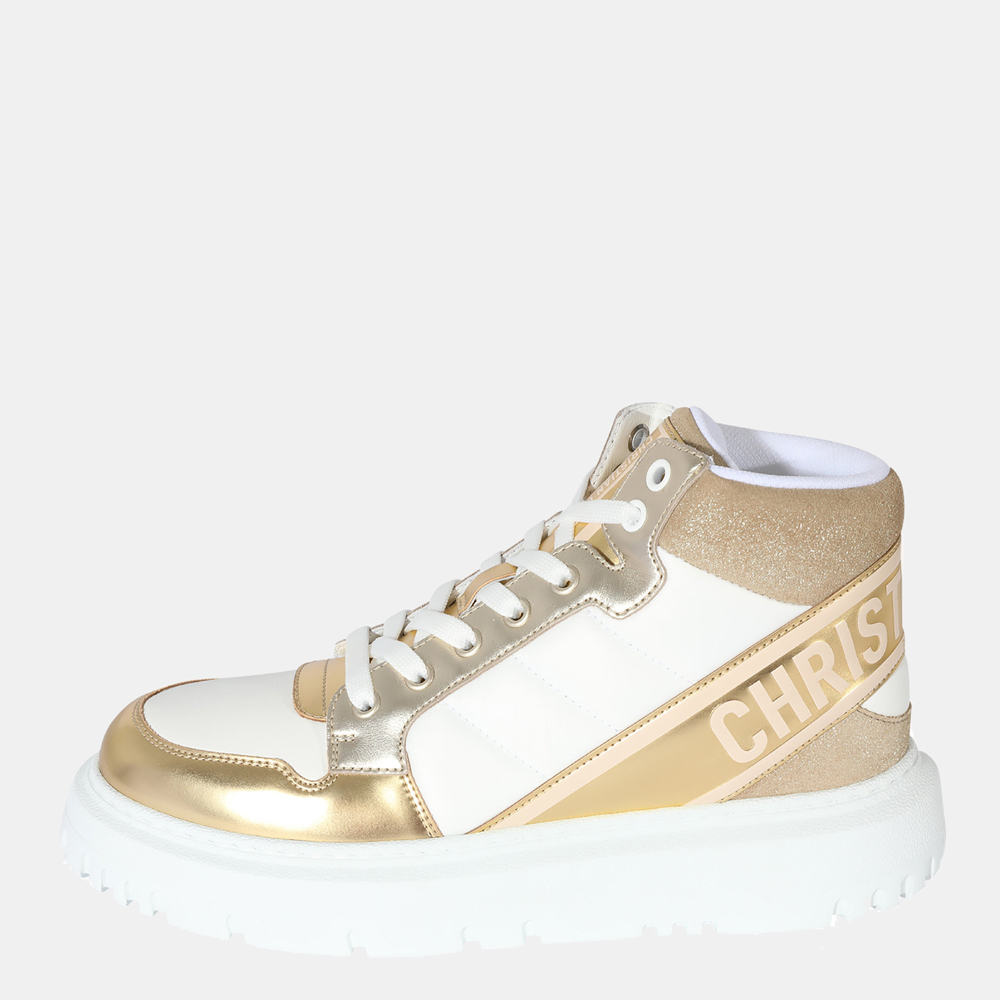 

Dior White/Gold Wmns Quilted Nylon D-Player Sneaker EU