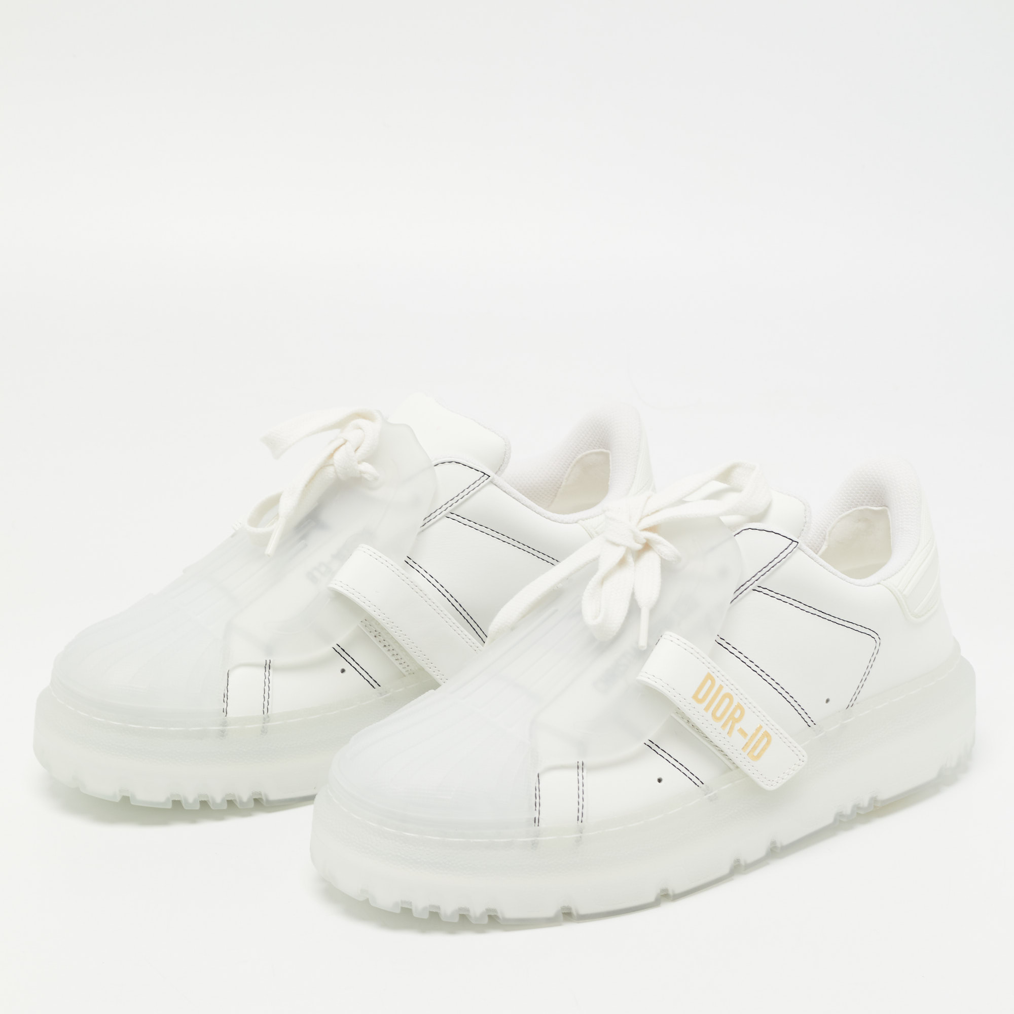 

Dior White Leather Dior ID Low Top Sneakers Size