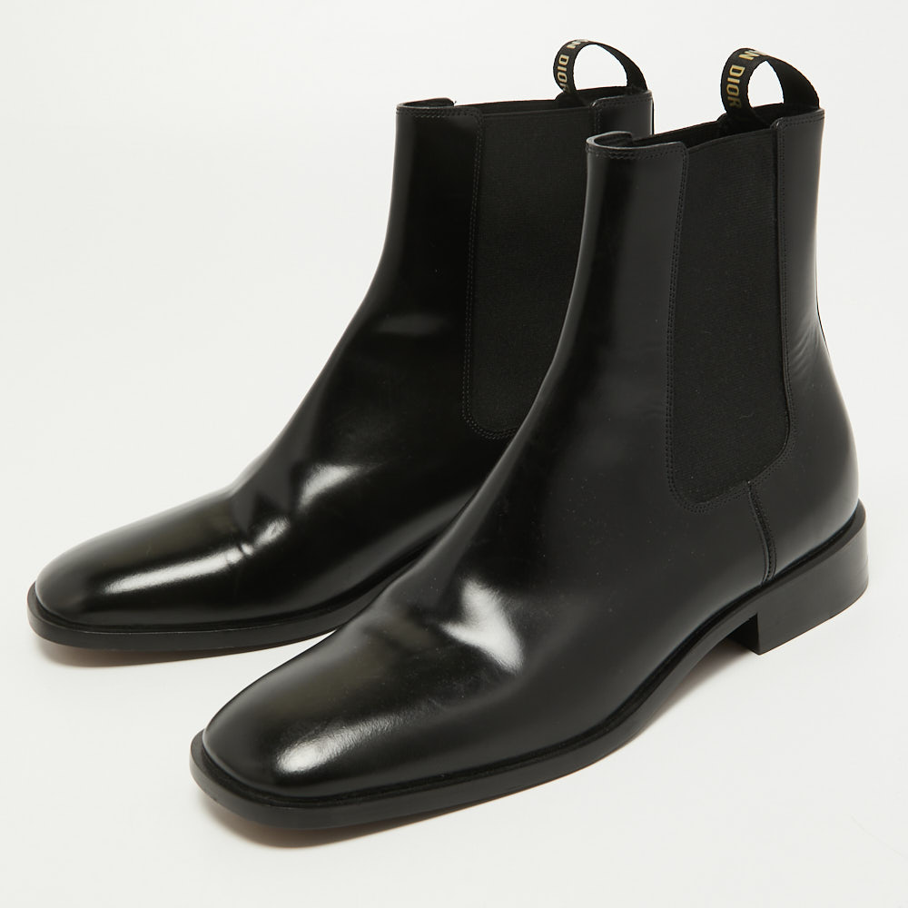 

Dior Black Leather Boyish-D Ankle Boots Size