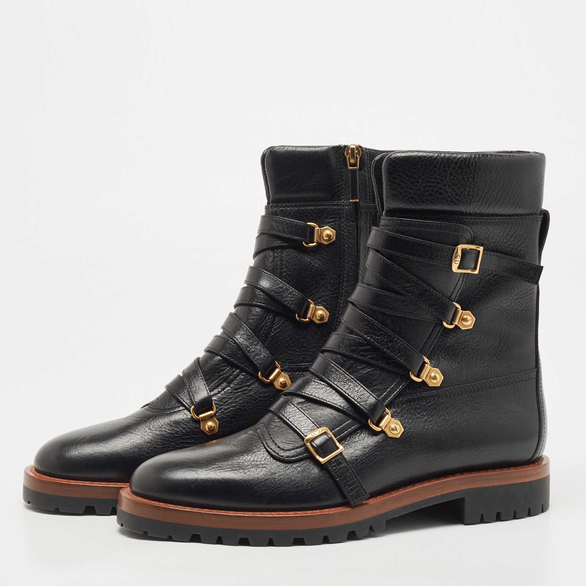 

Dior Black Leather Wildior Boots Size