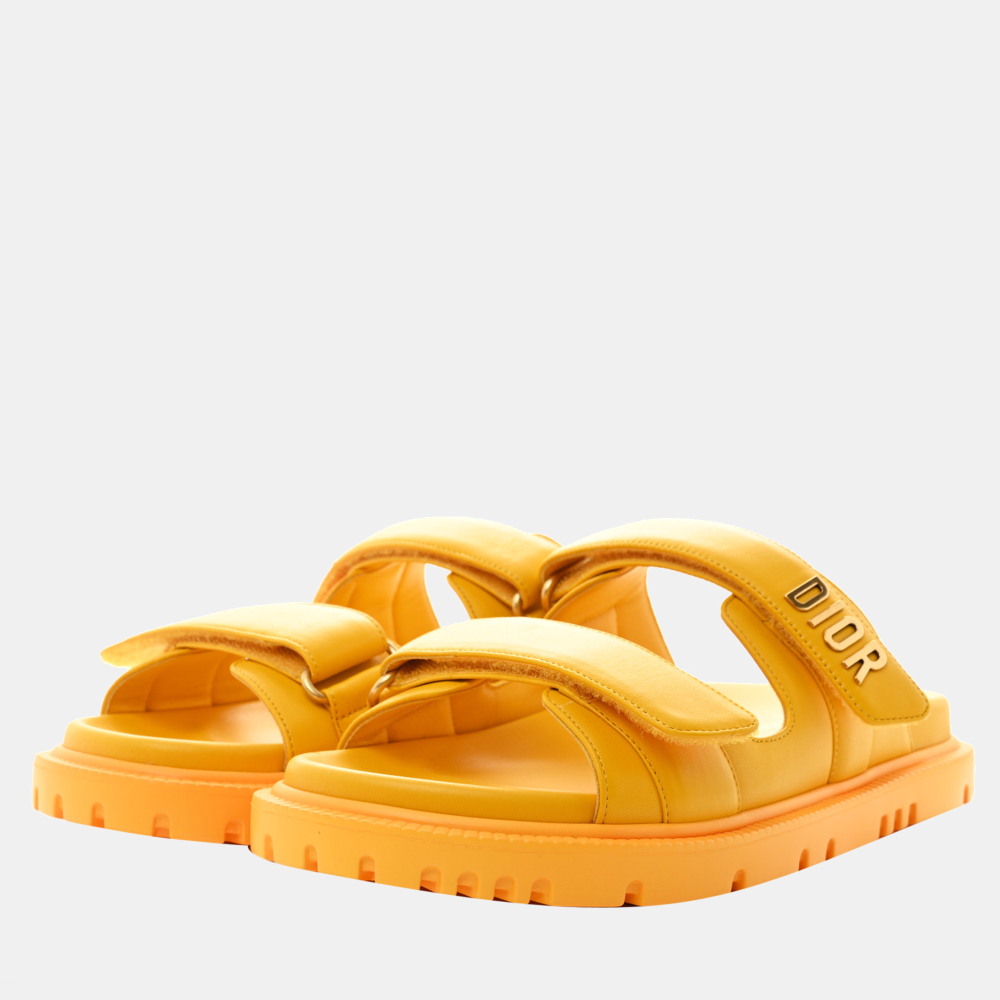 

DIOR Yellow Lambskin DIORACT SLIDE