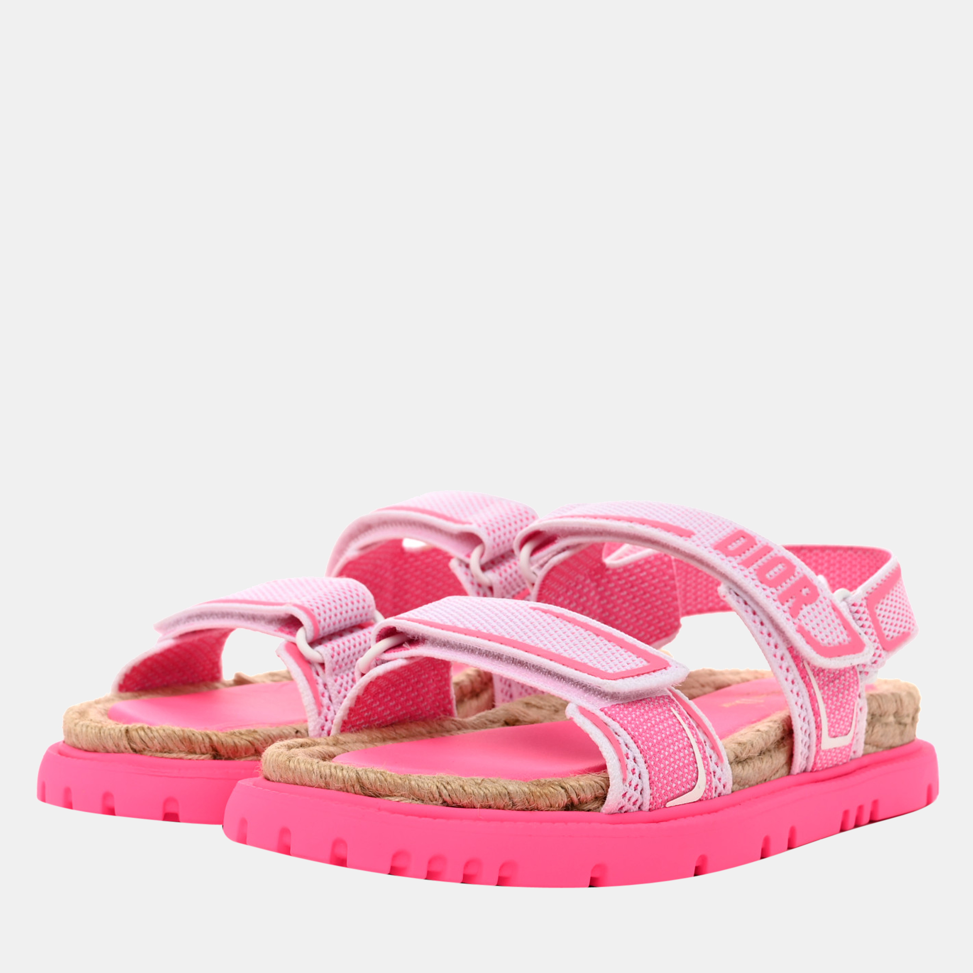 

DIOR White and Bright Pink Technical Mesh and Rubber DIORACT SANDAL KCQ691TKJ76W38