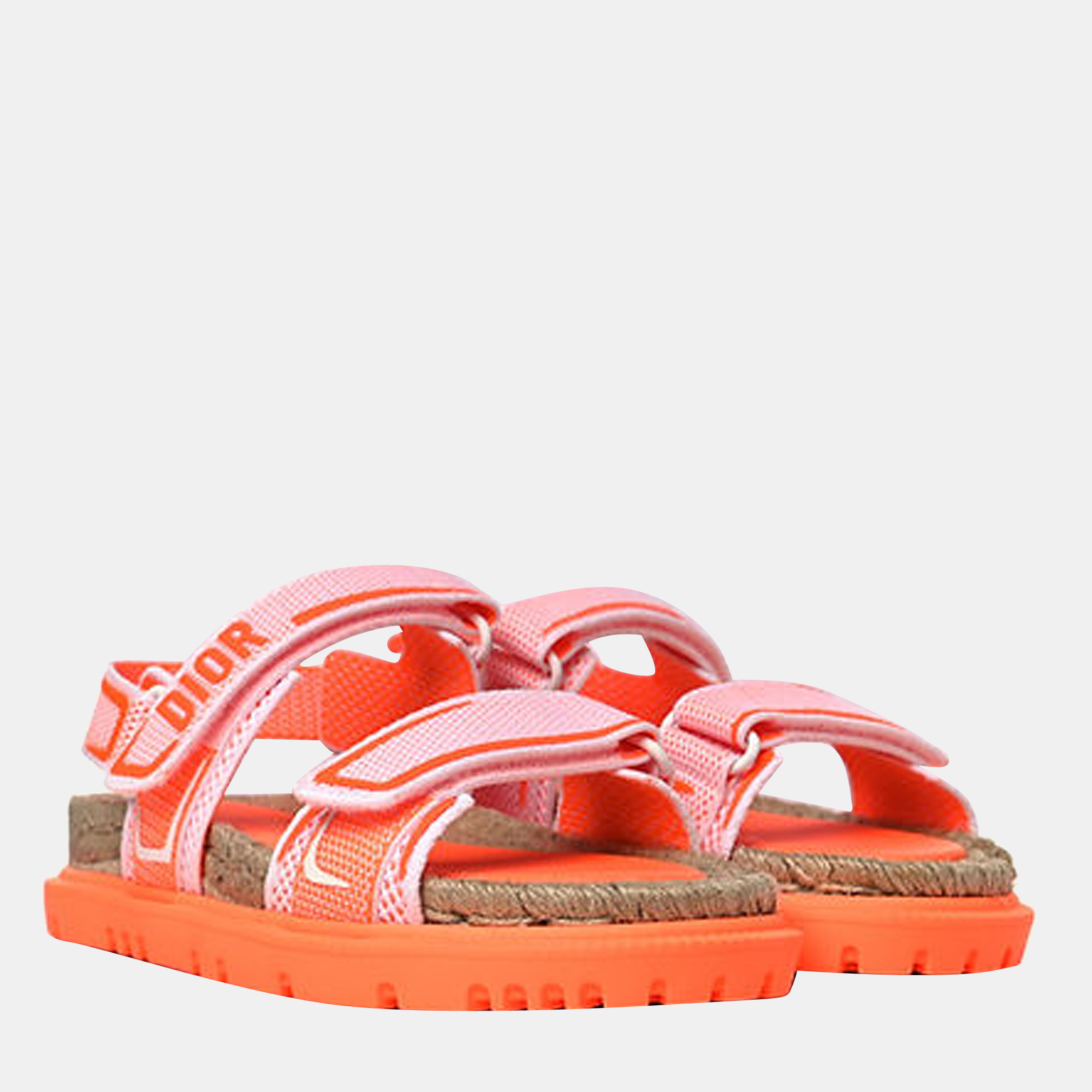 

DIOR White and Bright Orange Technical Mesh and Rubber DIORACT SANDAL KCQ691TKJ74W38