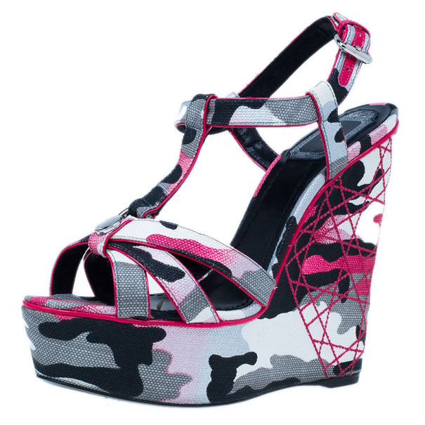 camo wedge sandals