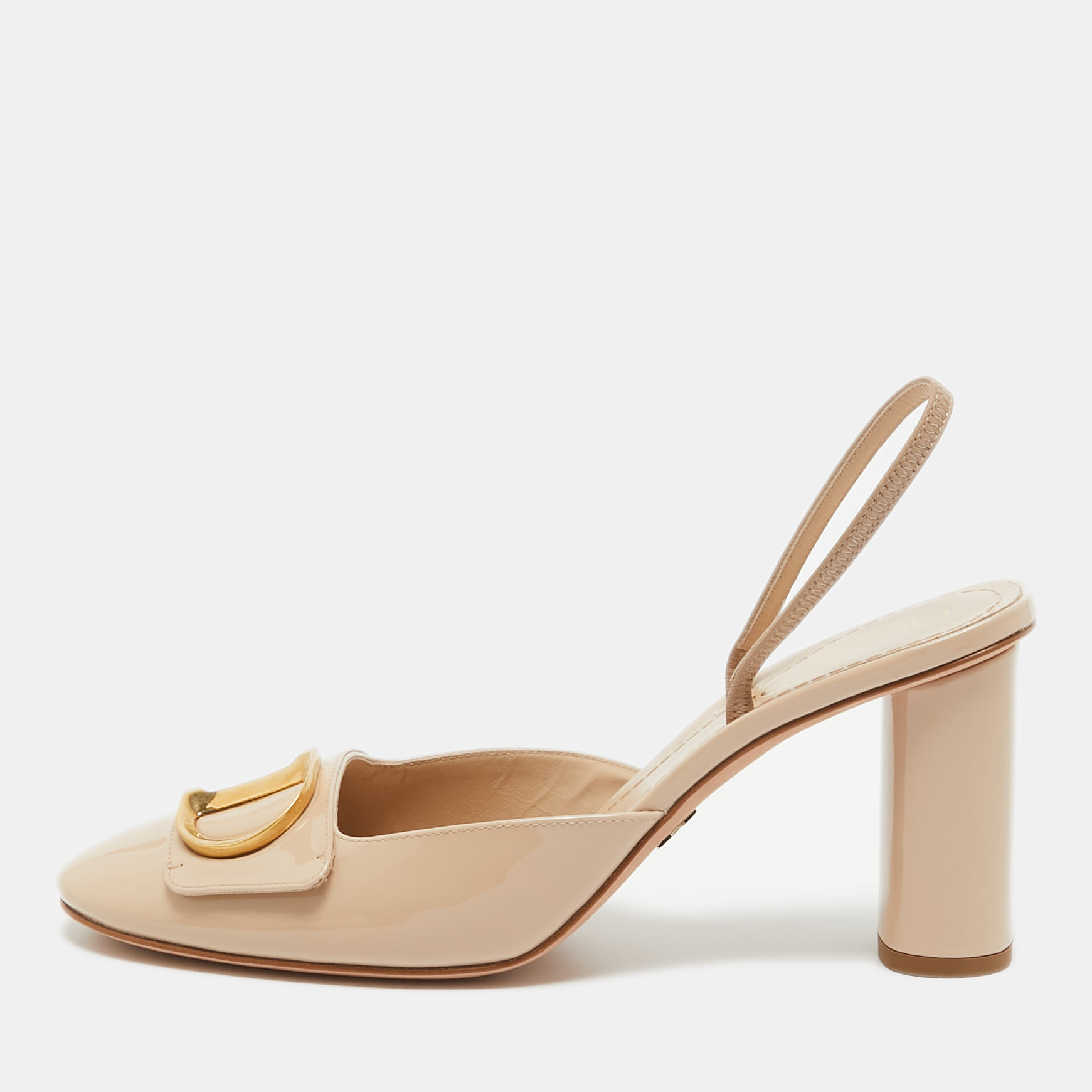 

Dior Beige Patent Leather Slingback Pumps Size