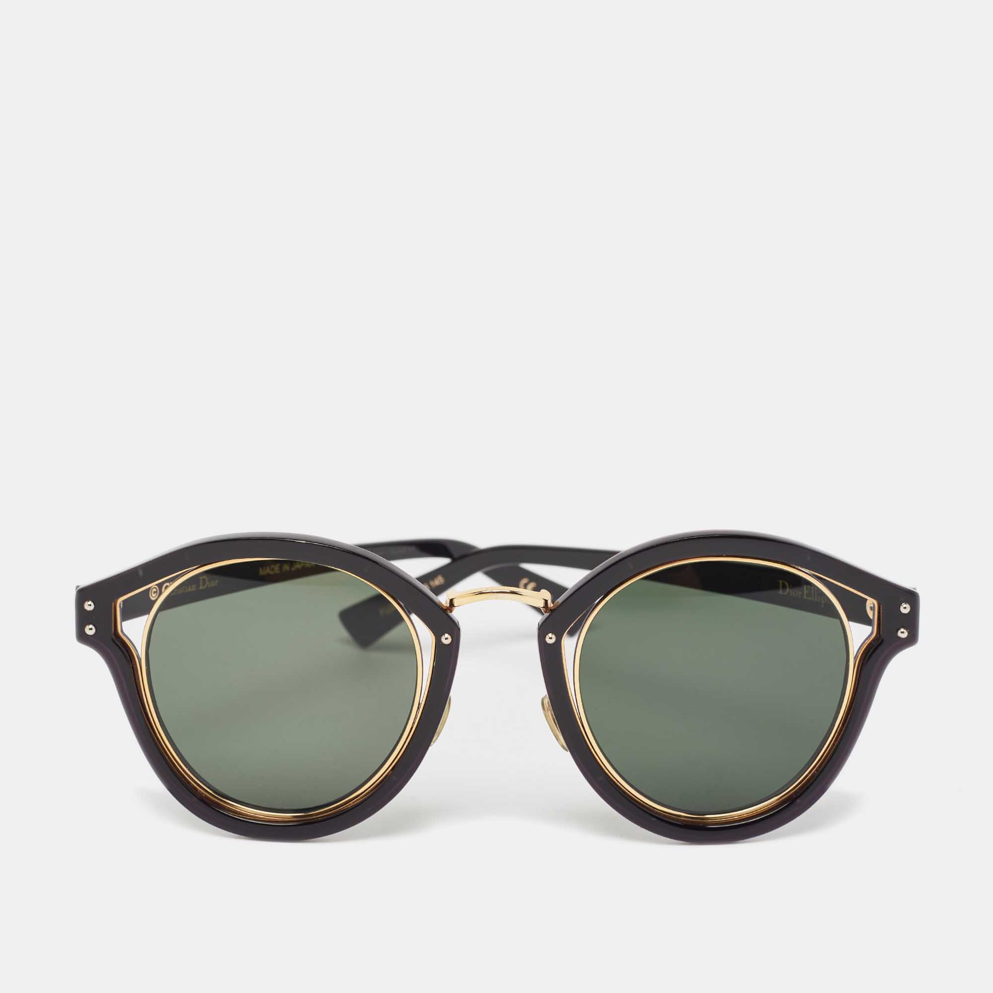 

Dior Black/Gold Elliptic Oval Sunglasses