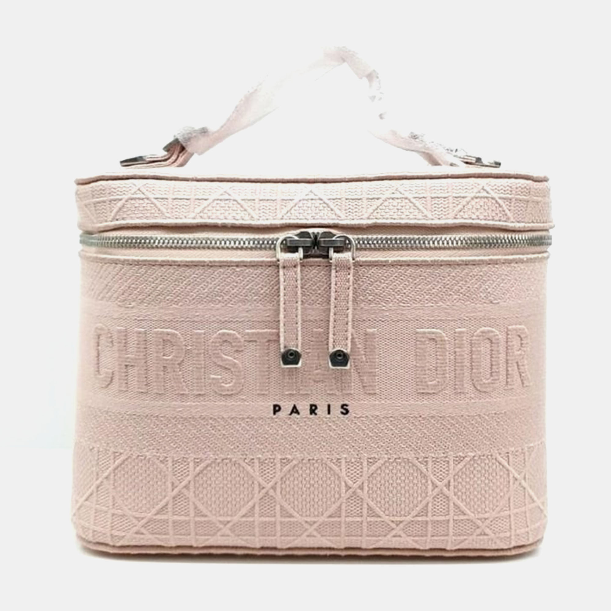 

Christian Dior Cannage Embroidery Travel Vanity Bag, Pink