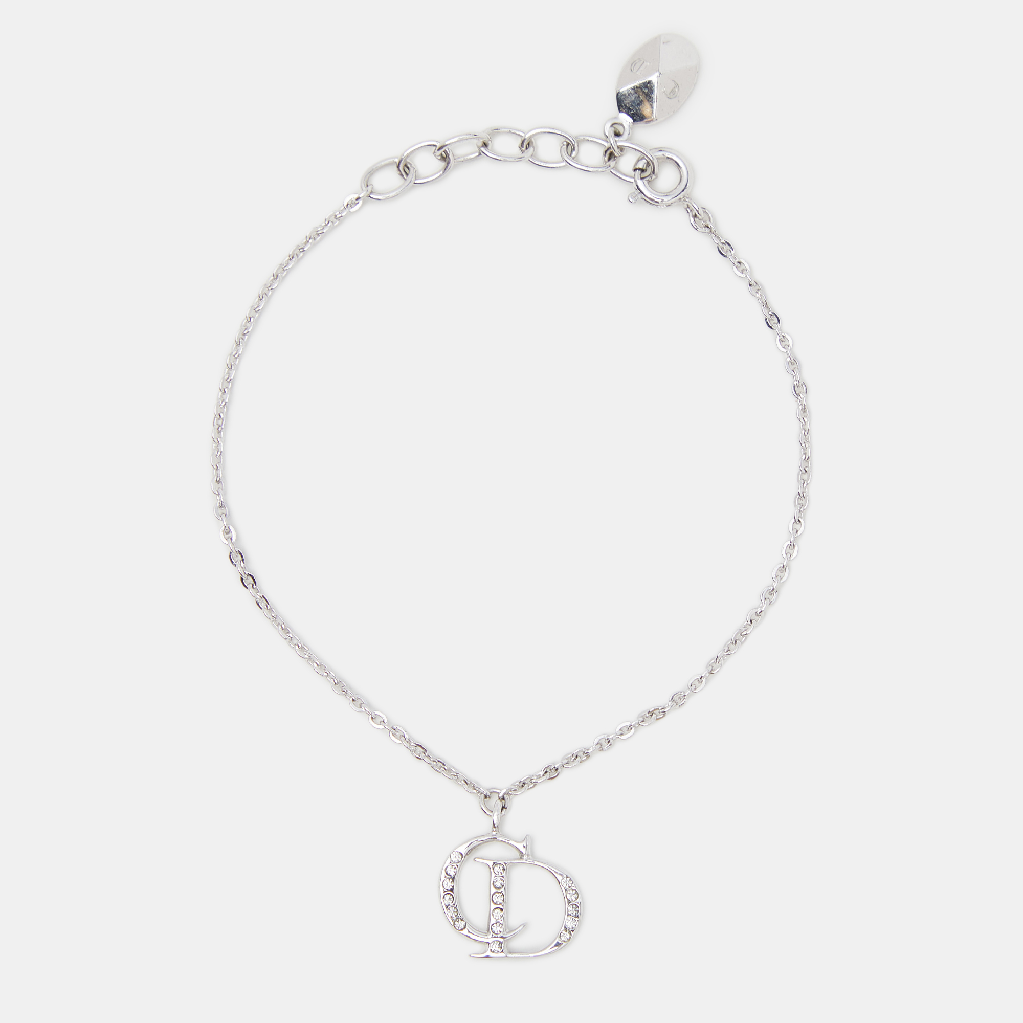 

Dior CD Crystals Silver Tone Charm Bracelet