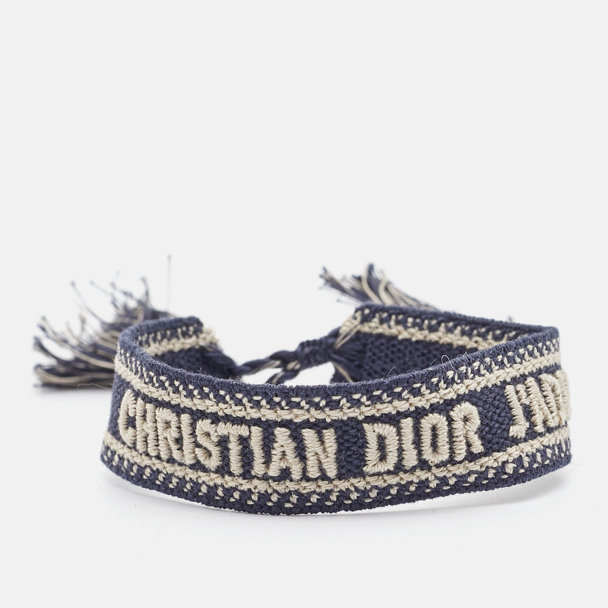مملوكة مسبقًا Dior J'Adior Woven Fabric Adjustable Tassel Bracelet
