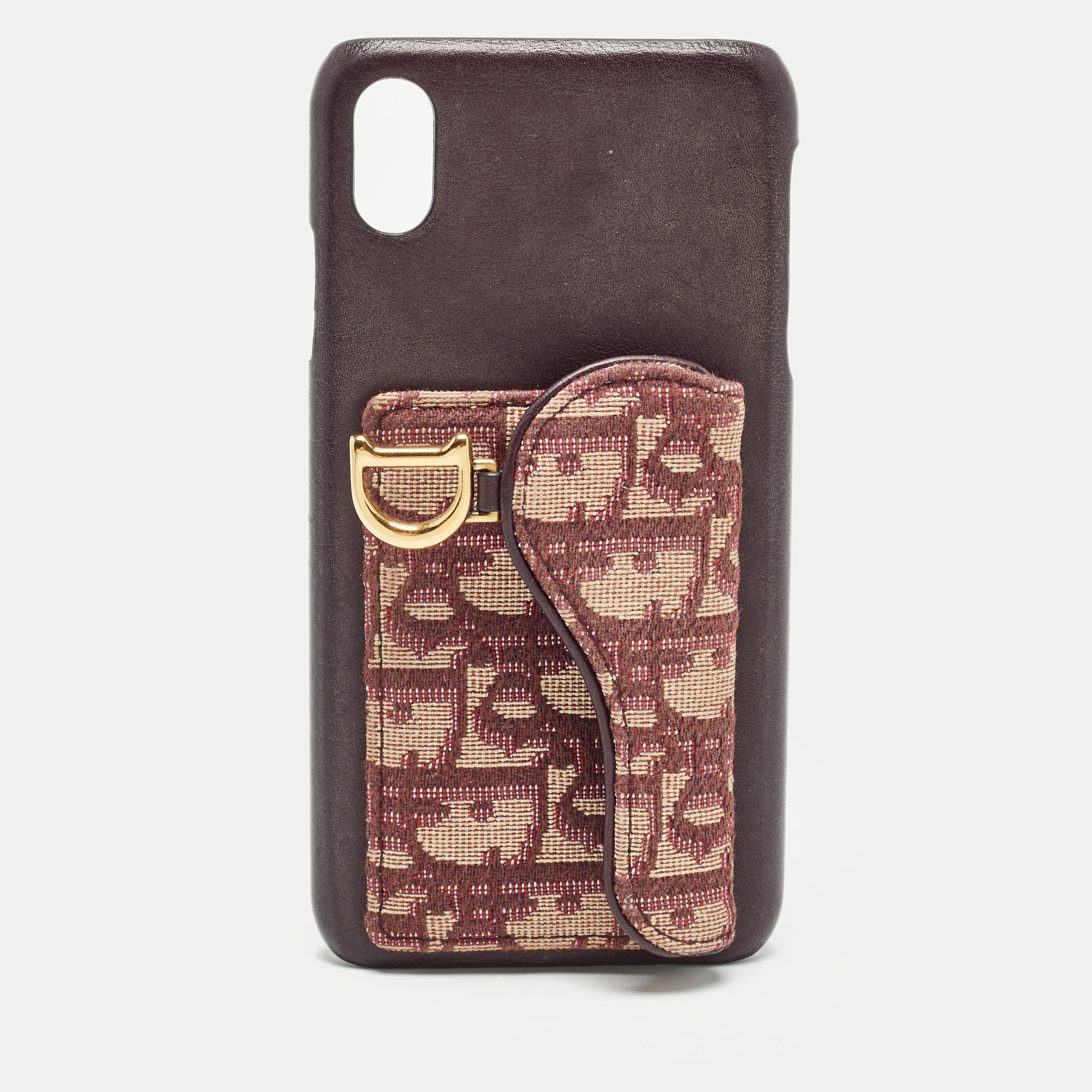 

Dior Burgundy Oblique Canvas and Leather iPhone  Max Case