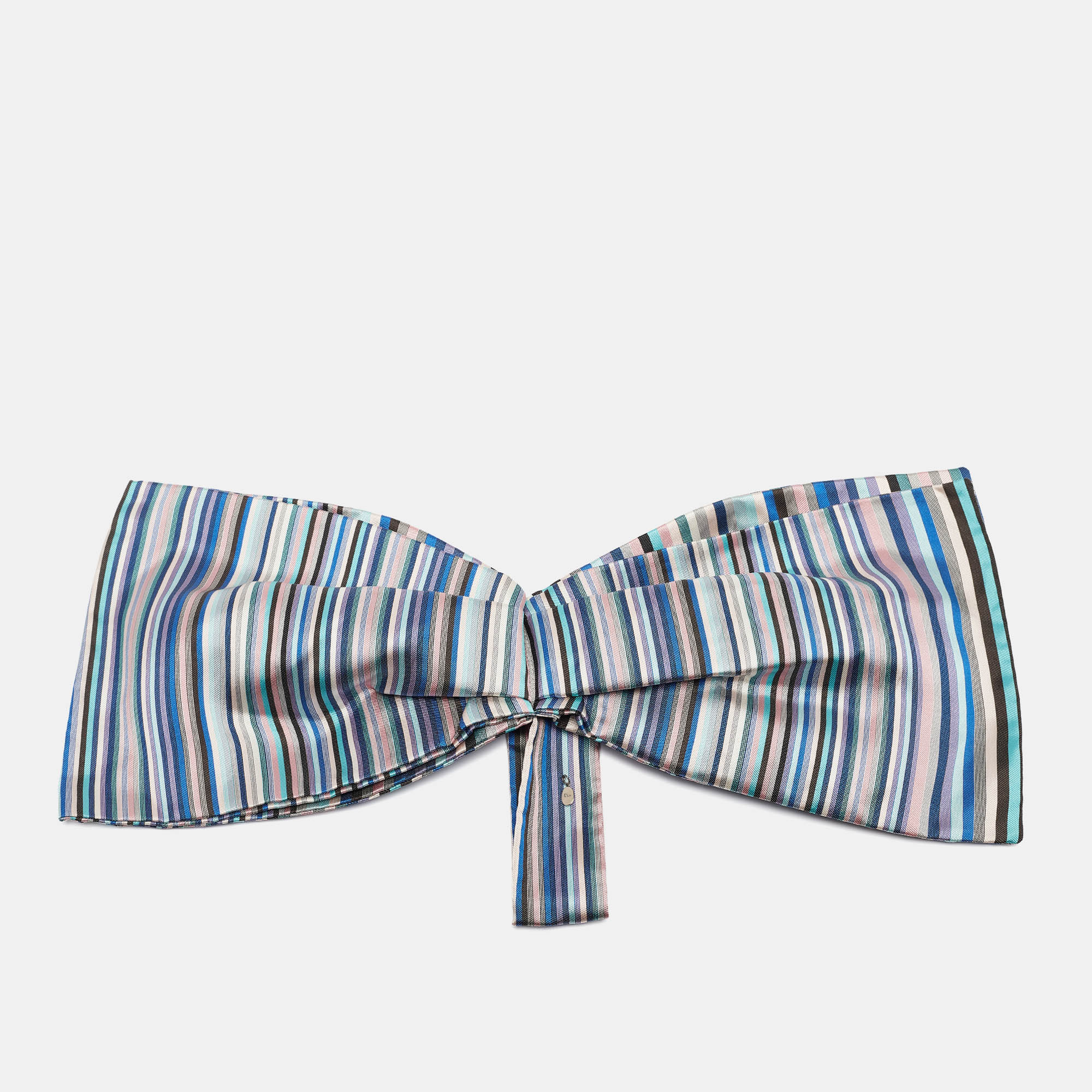 

Dior Multicolor Striped Silk Detachable Bow