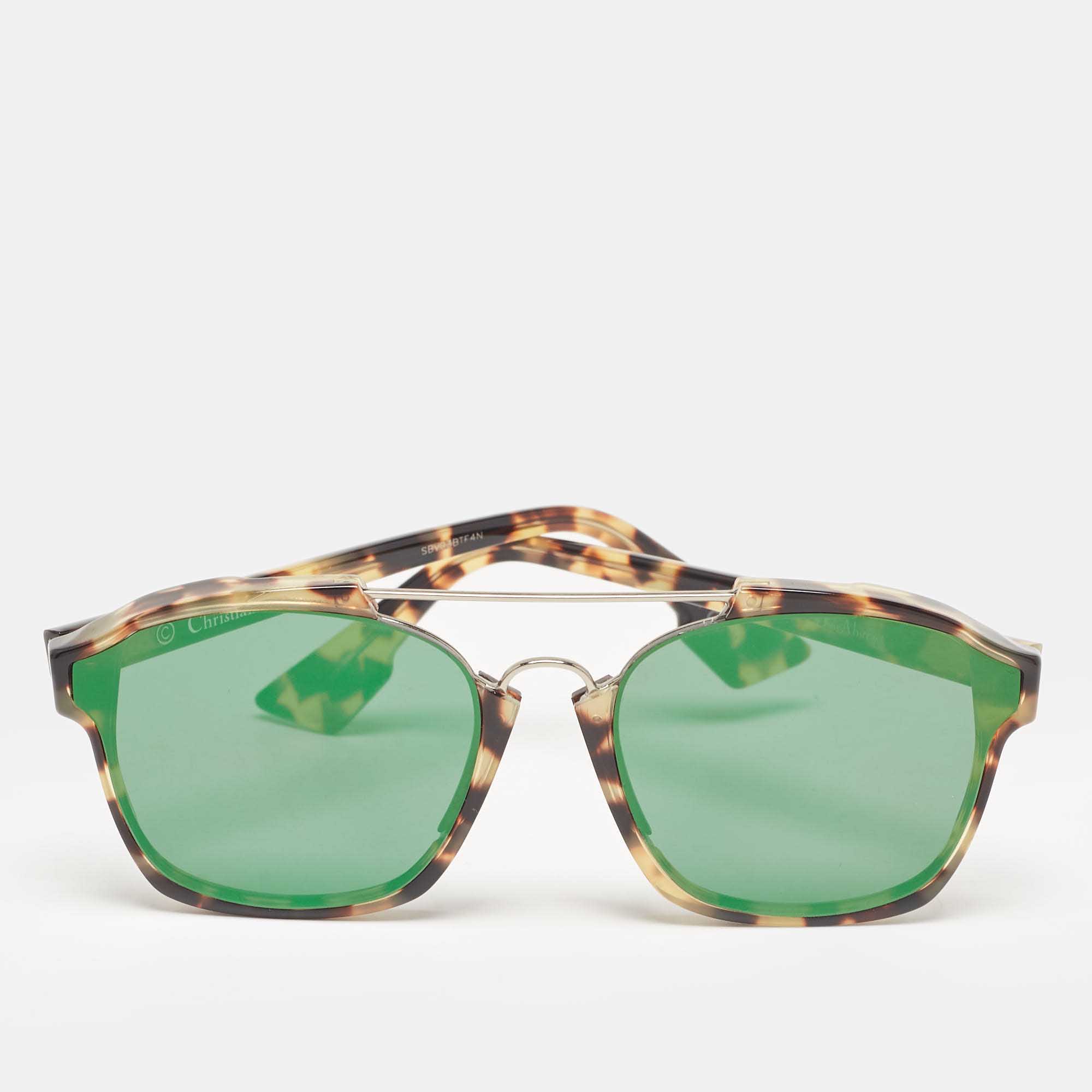 

Dior Tortoise/Green Abstract Mirror Aviators Sunglasses, Brown