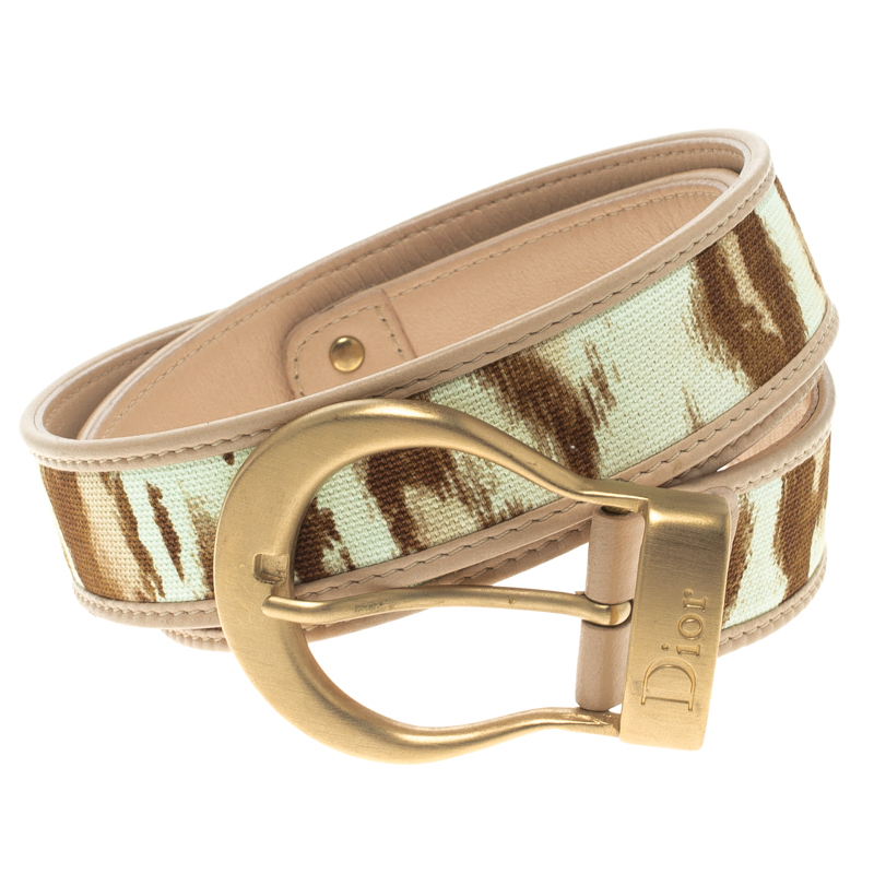 

Dior Beige/Brown Canvas and Leather Belt