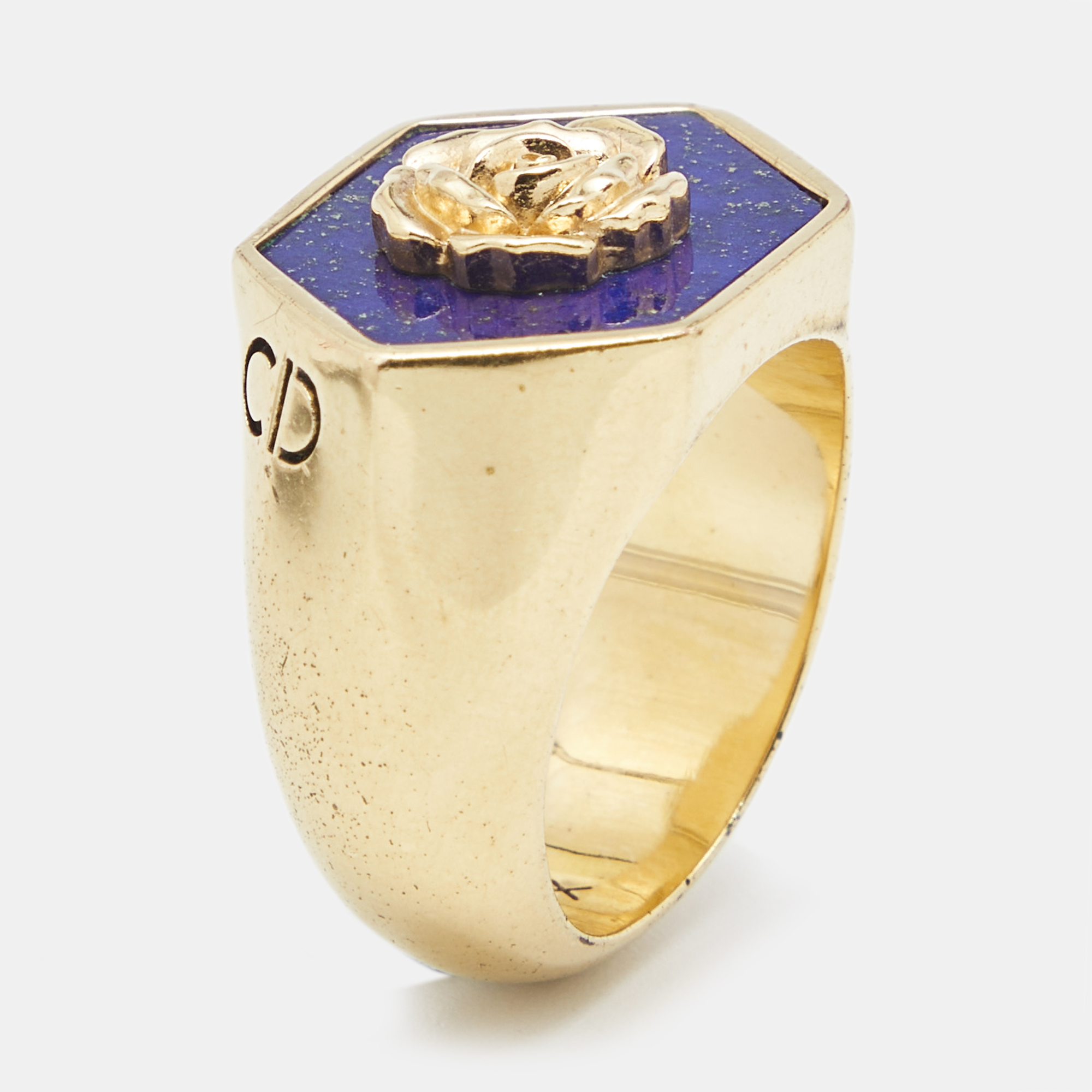 

Dior Rose Ceramic Gold Tone Ring 55