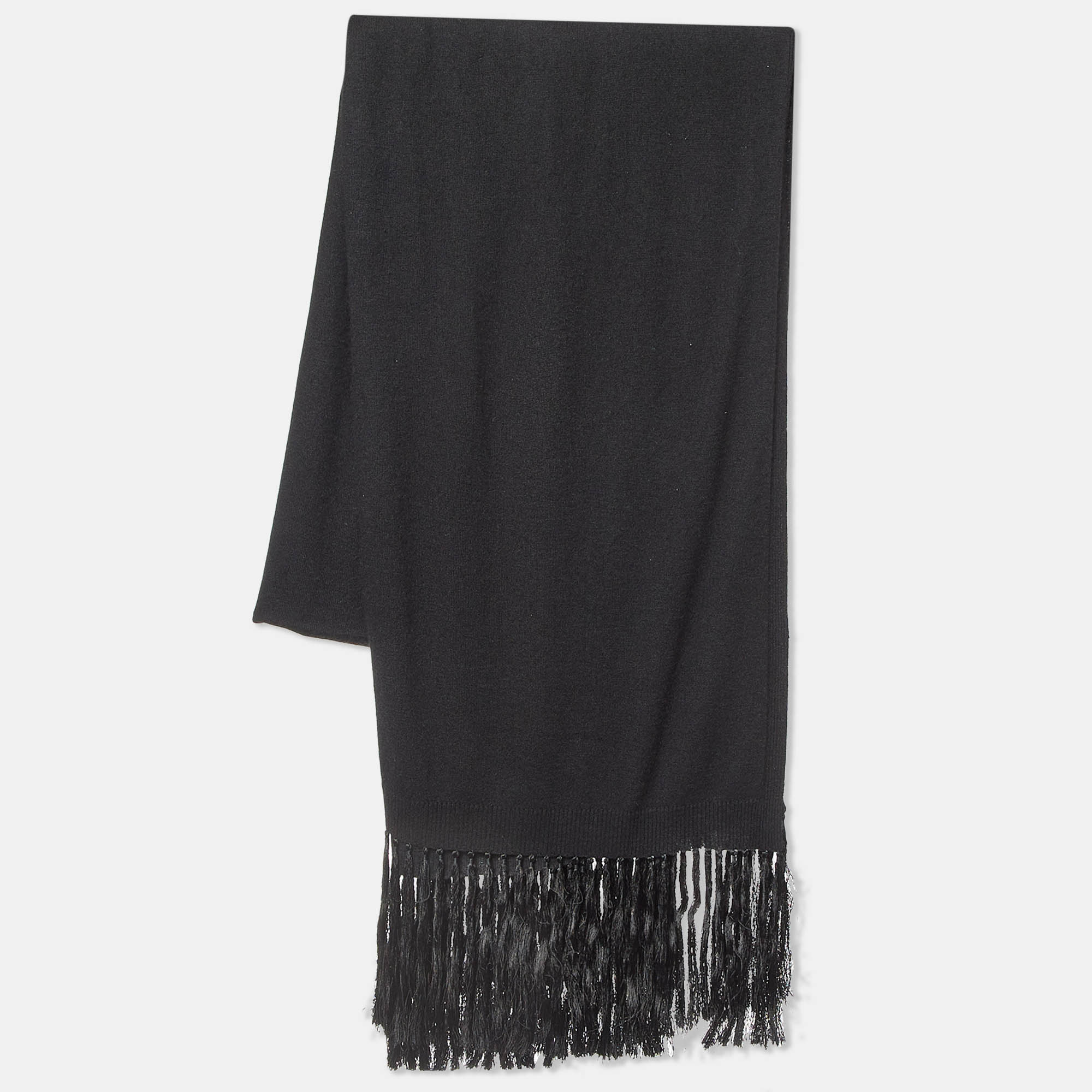 

Dior Black Cashmere Fringed Stole